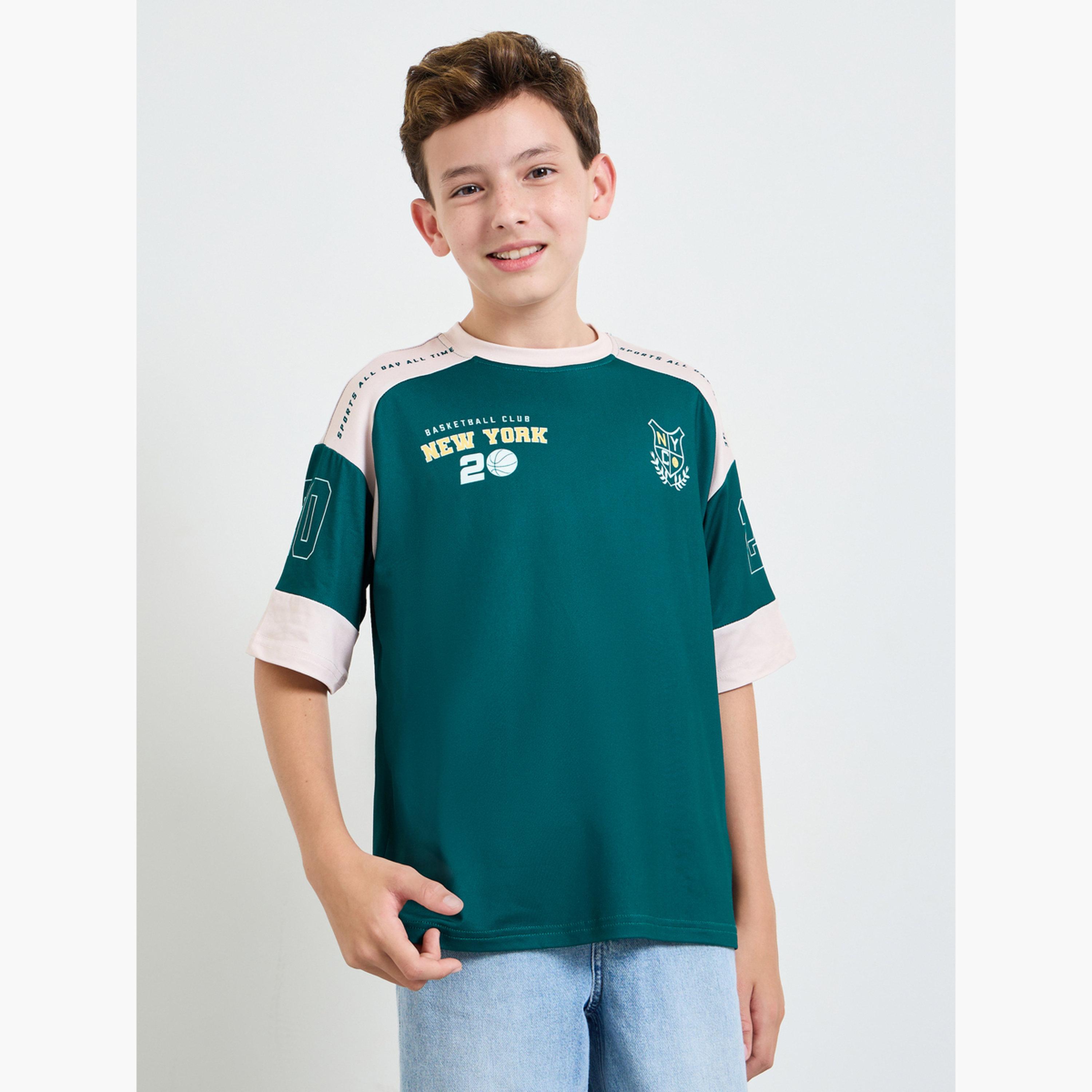 Styli Boys New York Print Jersey T-Shirt-boys-clothing-tshirtsandpolos-image-1