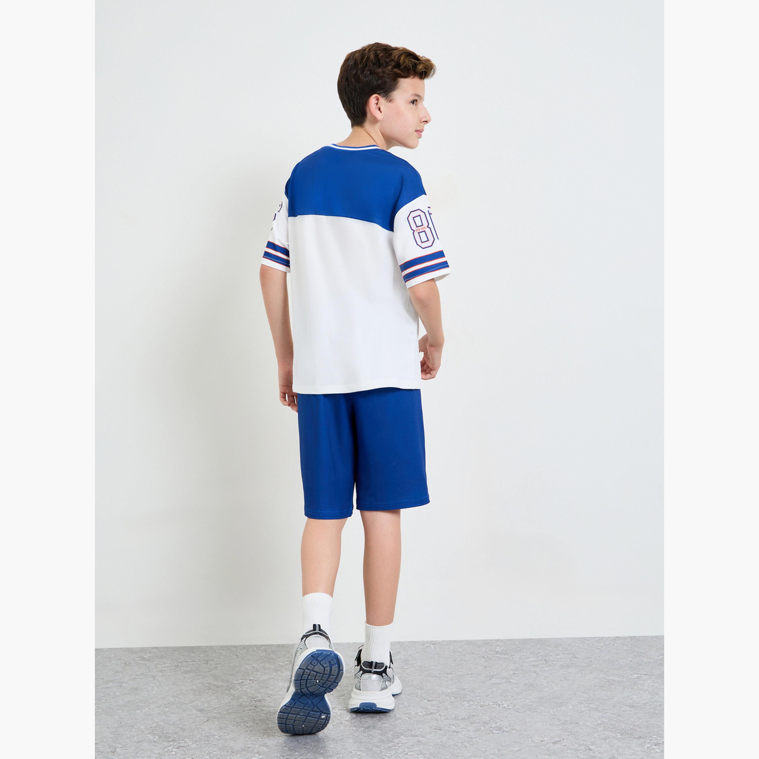 مجموعة من شورت وتيشيرت جيرسيه بطبعة جرافيك للأولاد-boys-clothing-setsandcoords-image-3