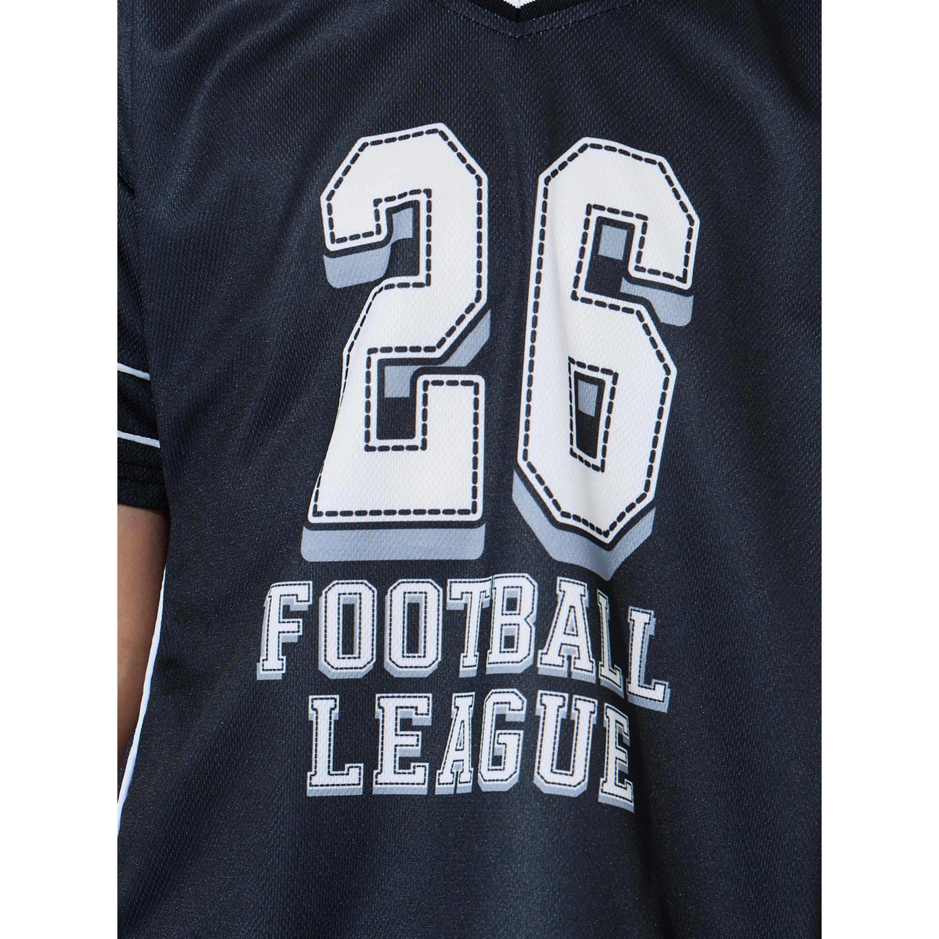 Styli Teen Boys Black Graphic Print Contrast Trims T-Shirt and Shorts Active Set-boys-clothing-setsandcoords-image-5