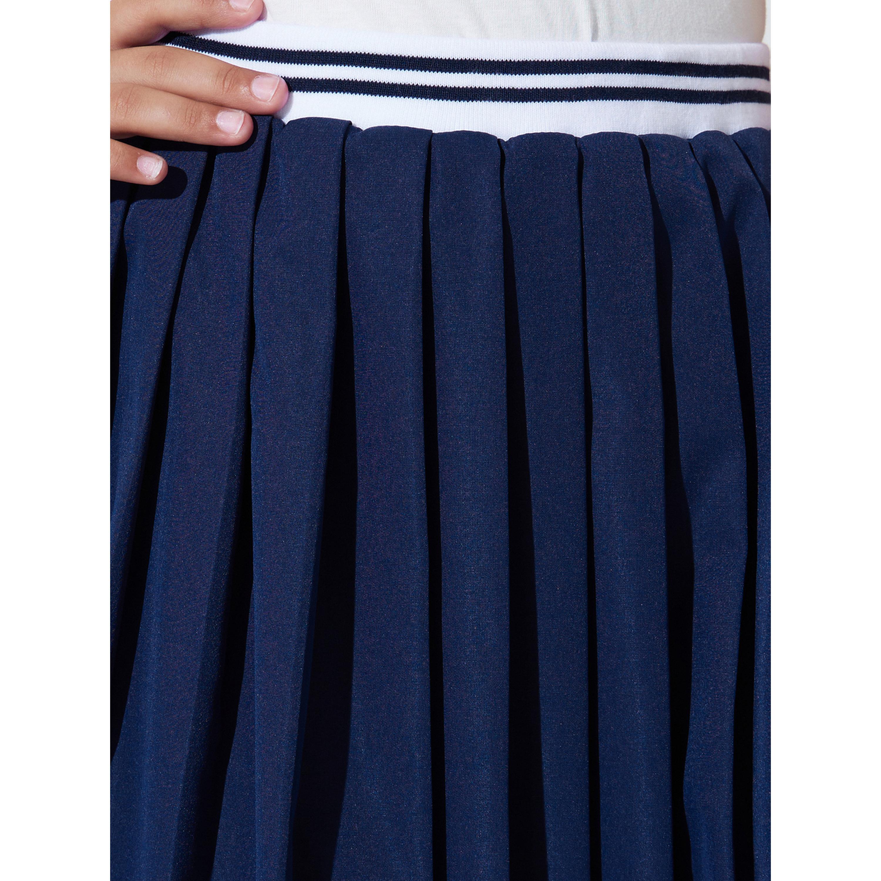 تنورة بكسراتة بحزام خصر مطاطي مخطط للبنات-girls-clothing-bottoms-skirts-image-3