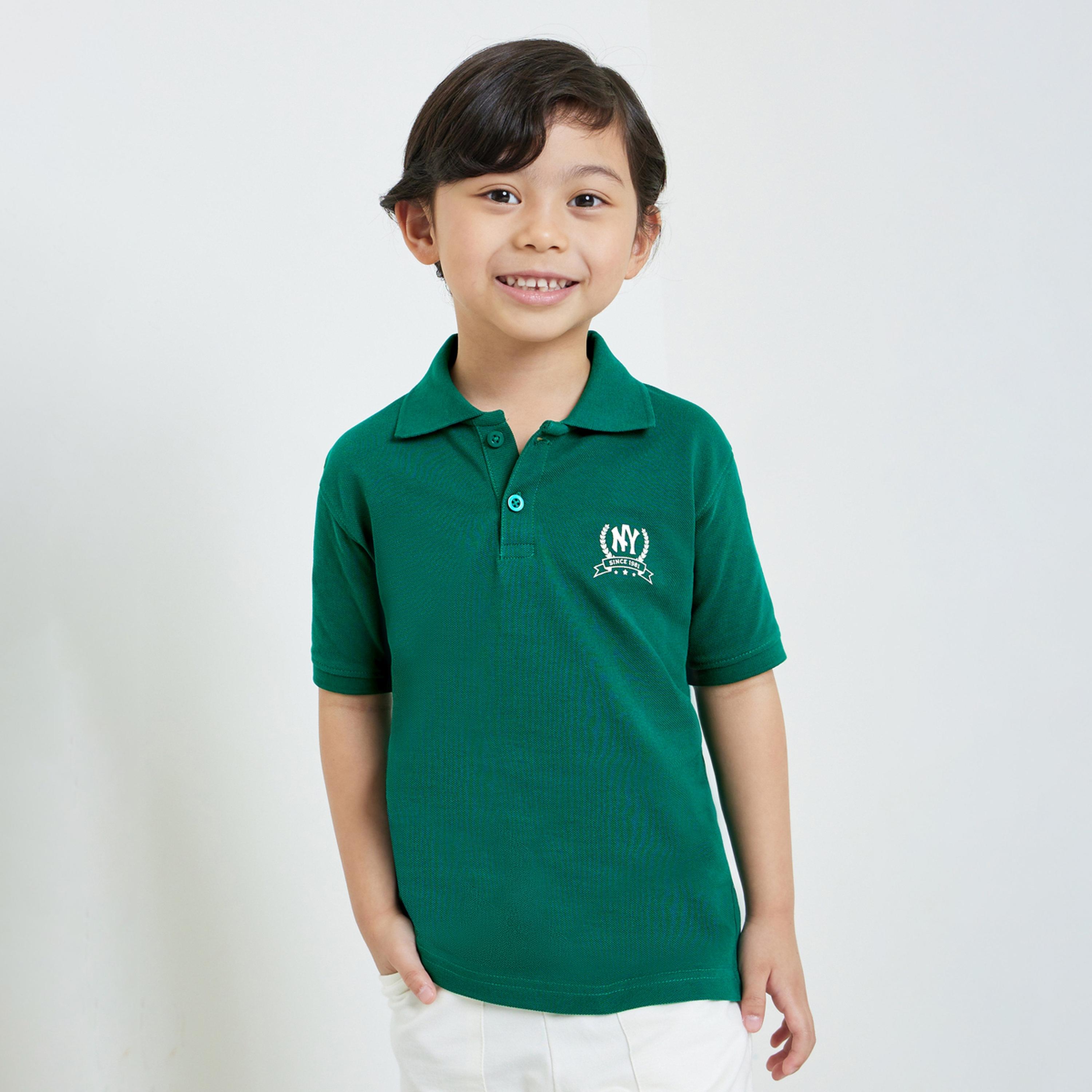 ستايلي - تيشيرت بولو قطني أخضر للأولاد بقصة عادية-boys-clothing-tshirtsandpolos-image-1