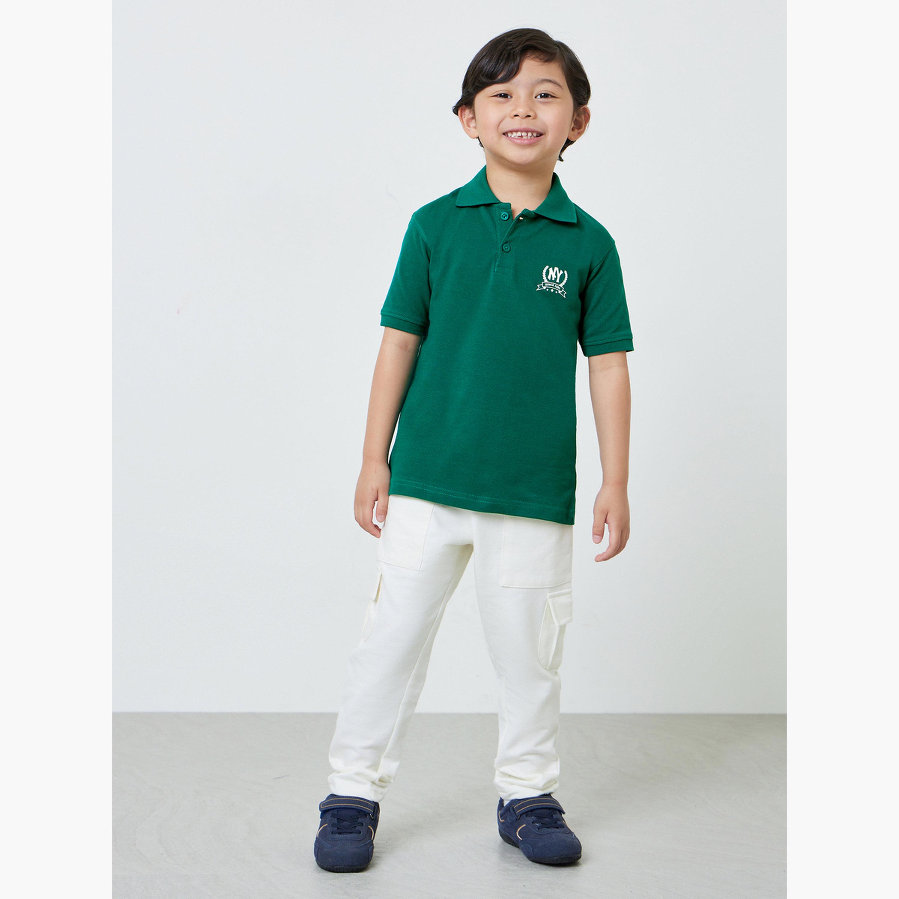 ستايلي - تيشيرت بولو قطني أخضر للأولاد بقصة عادية-boys-clothing-tshirtsandpolos-image-2