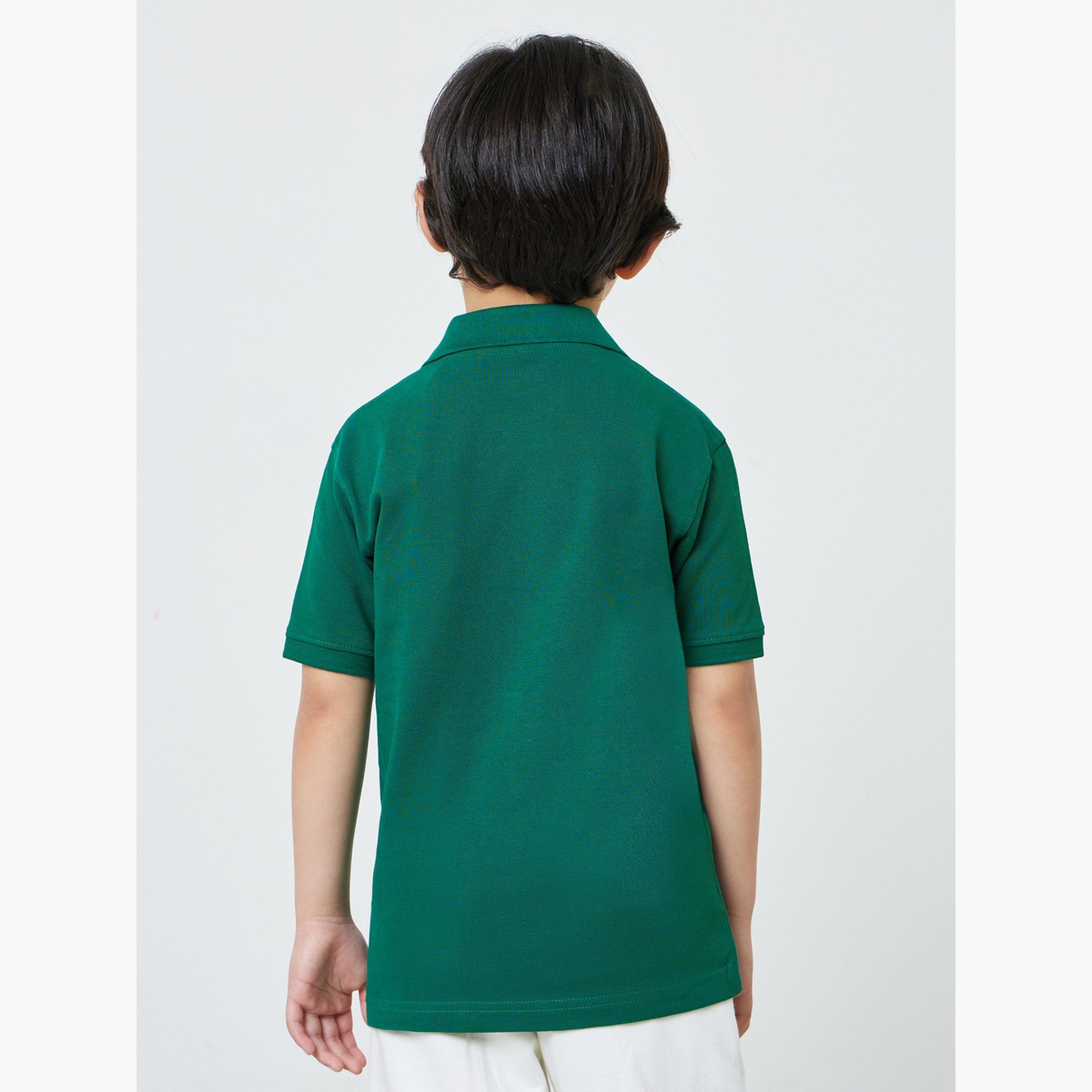 ستايلي - تيشيرت بولو قطني أخضر للأولاد بقصة عادية-boys-clothing-tshirtsandpolos-image-3