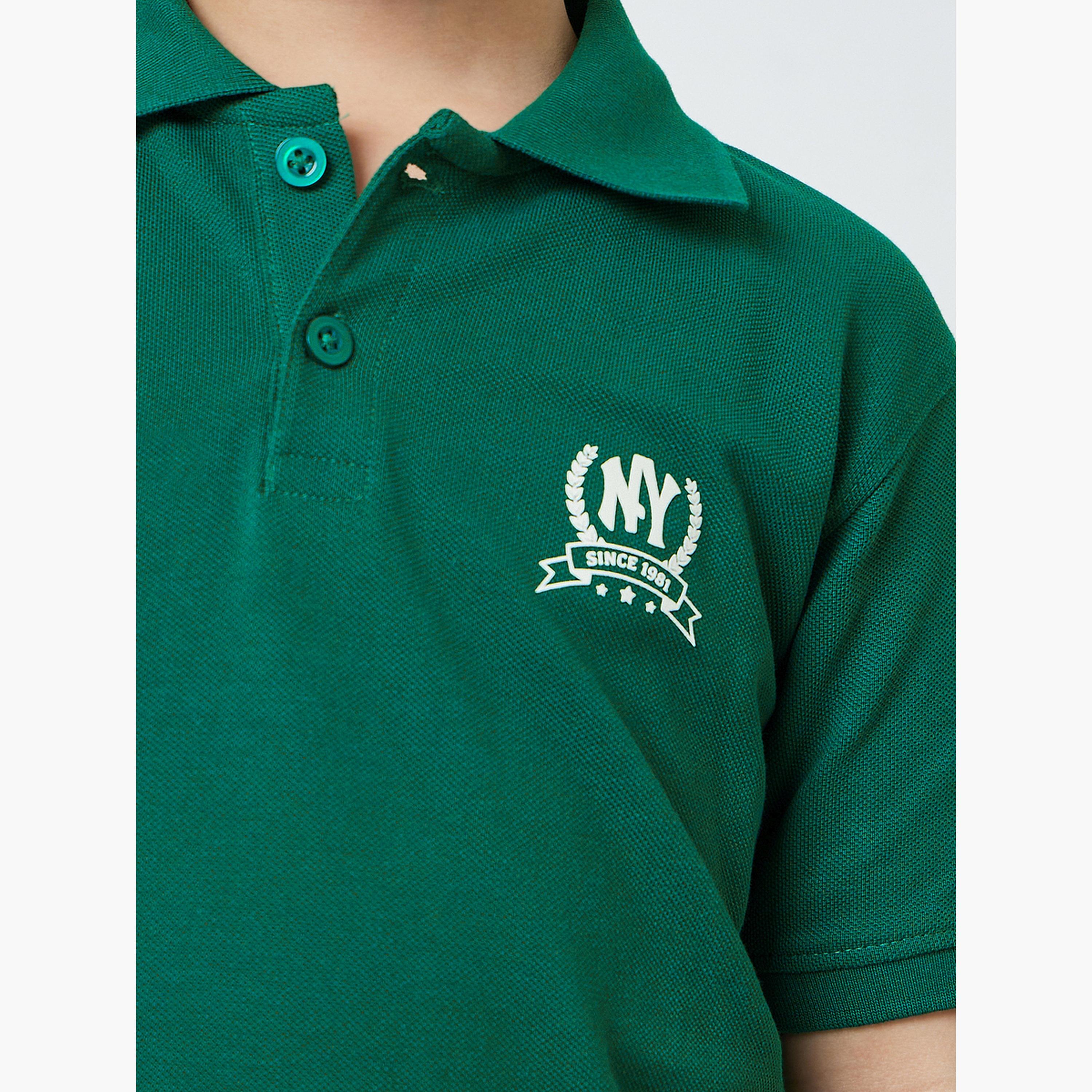 ستايلي - تيشيرت بولو قطني أخضر للأولاد بقصة عادية-boys-clothing-tshirtsandpolos-image-4