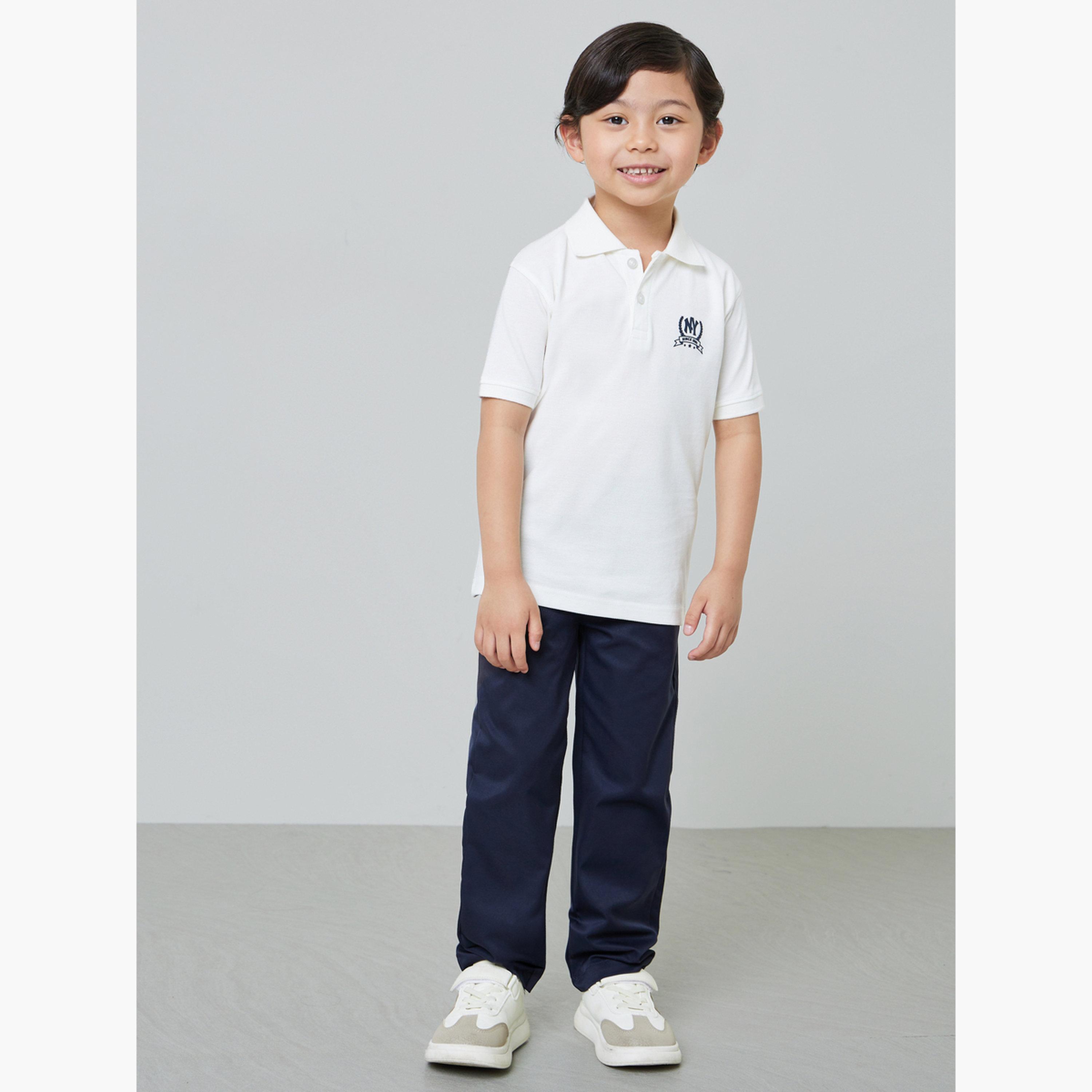 ستايلي - تيشيرت بولو قطني أبيض عادي للأولاد-boys-clothing-tshirtsandpolos-image-2