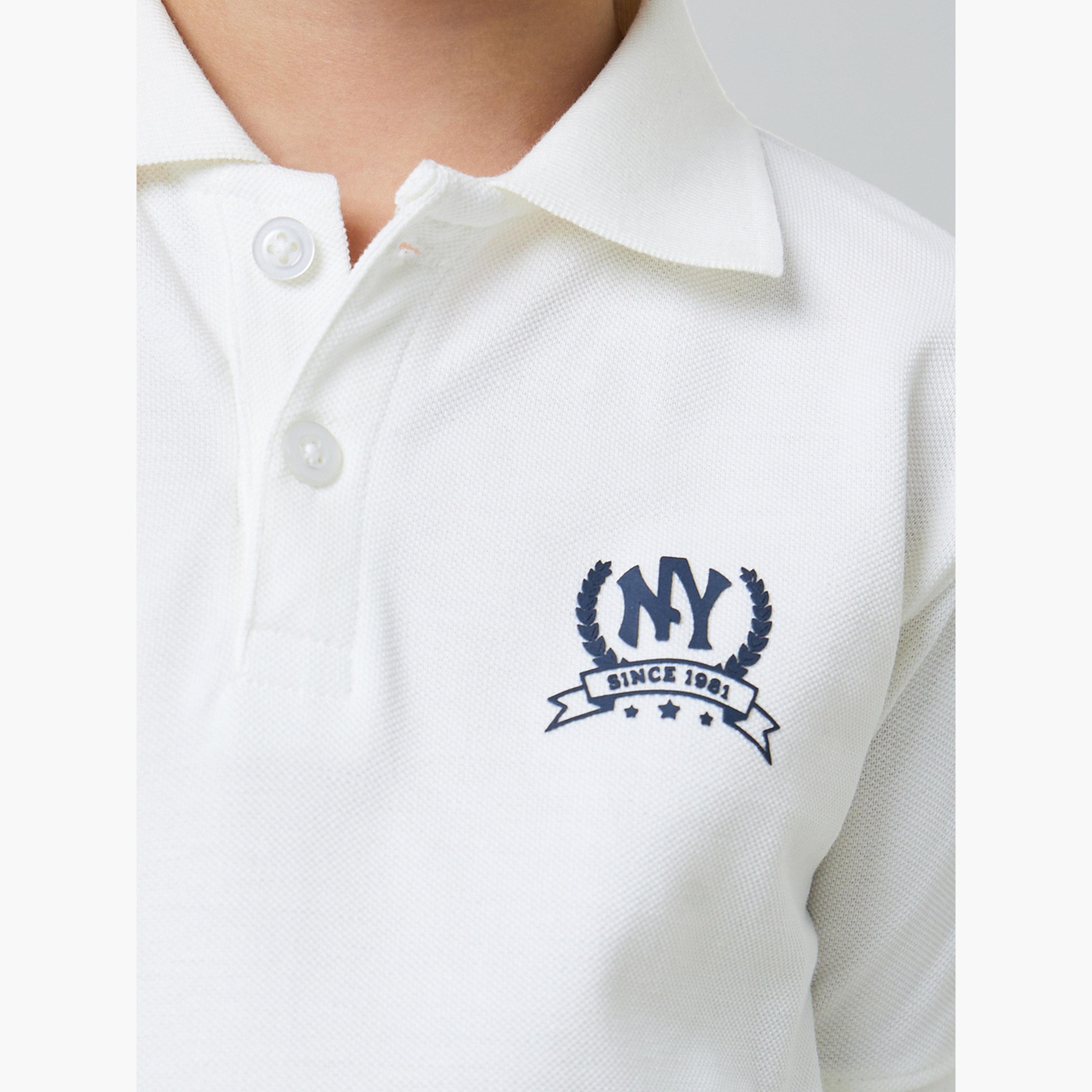 ستايلي - تيشيرت بولو قطني أبيض عادي للأولاد-boys-clothing-tshirtsandpolos-image-4
