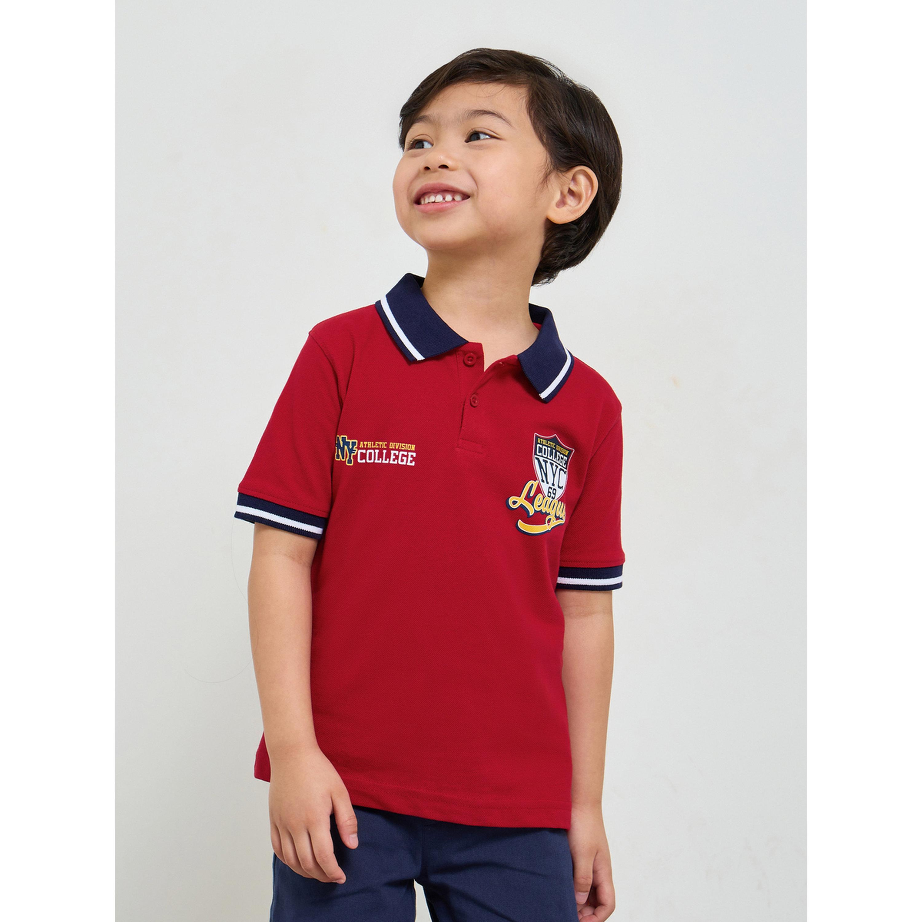 تيشيرت بولو بطبعة وياقة مُتباينة للأولاد-boys-clothing-tshirtsandpolos-image-1