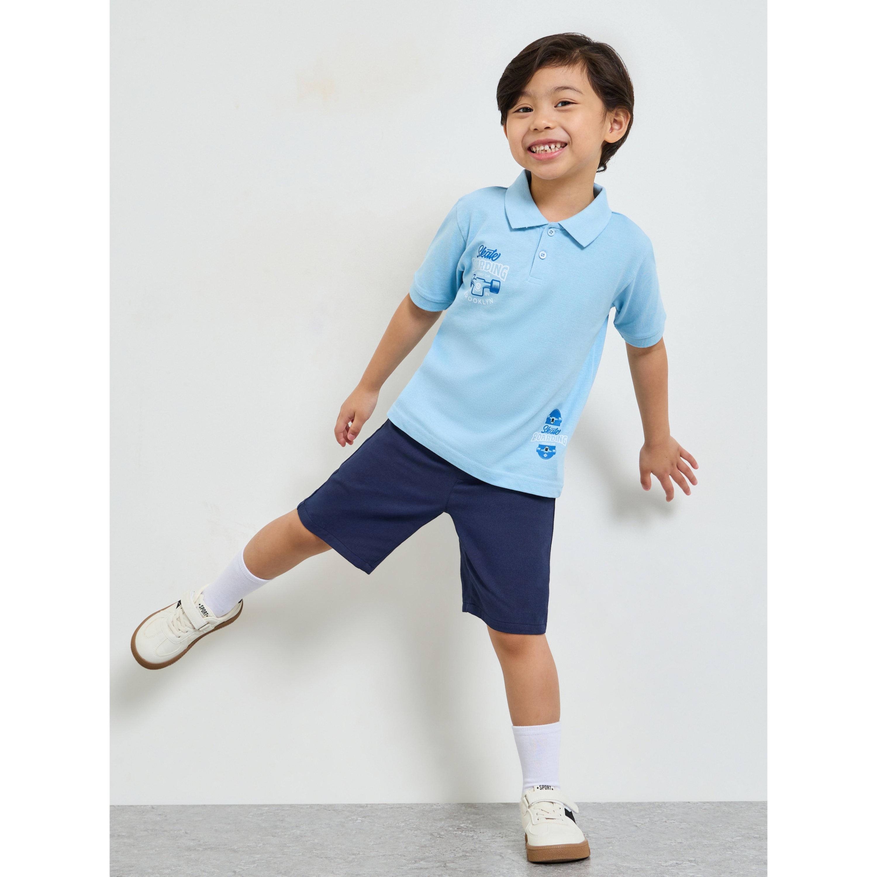 Styli Boys Blue Printed Polo Regular Fit T-Shirt-boys-clothing-tshirtsandpolos-image-2