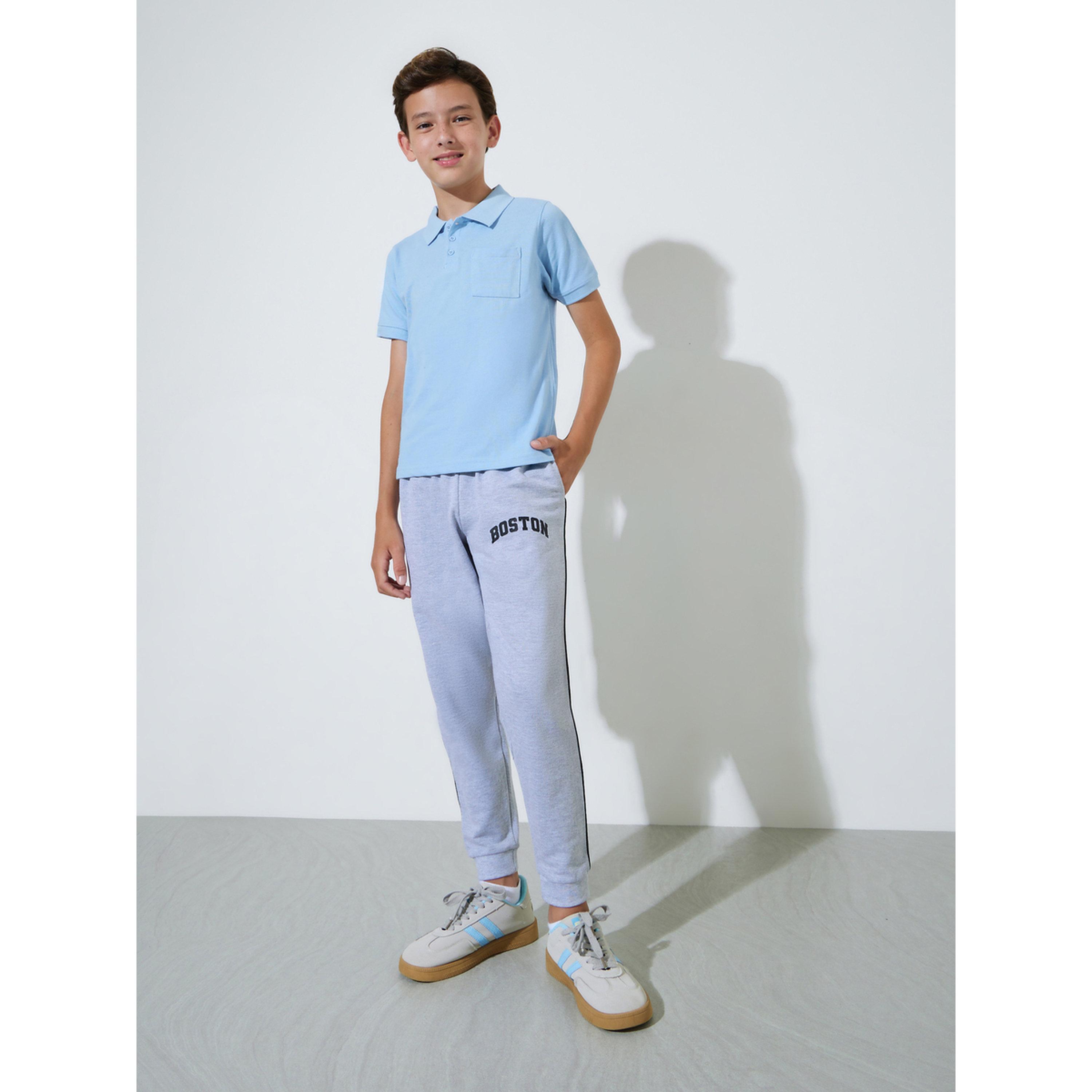 تيشيرت بولو سادة بتفاصيل رقعات بقصة عادية للأولاد-boys-clothing-tshirtsandpolos-image-2