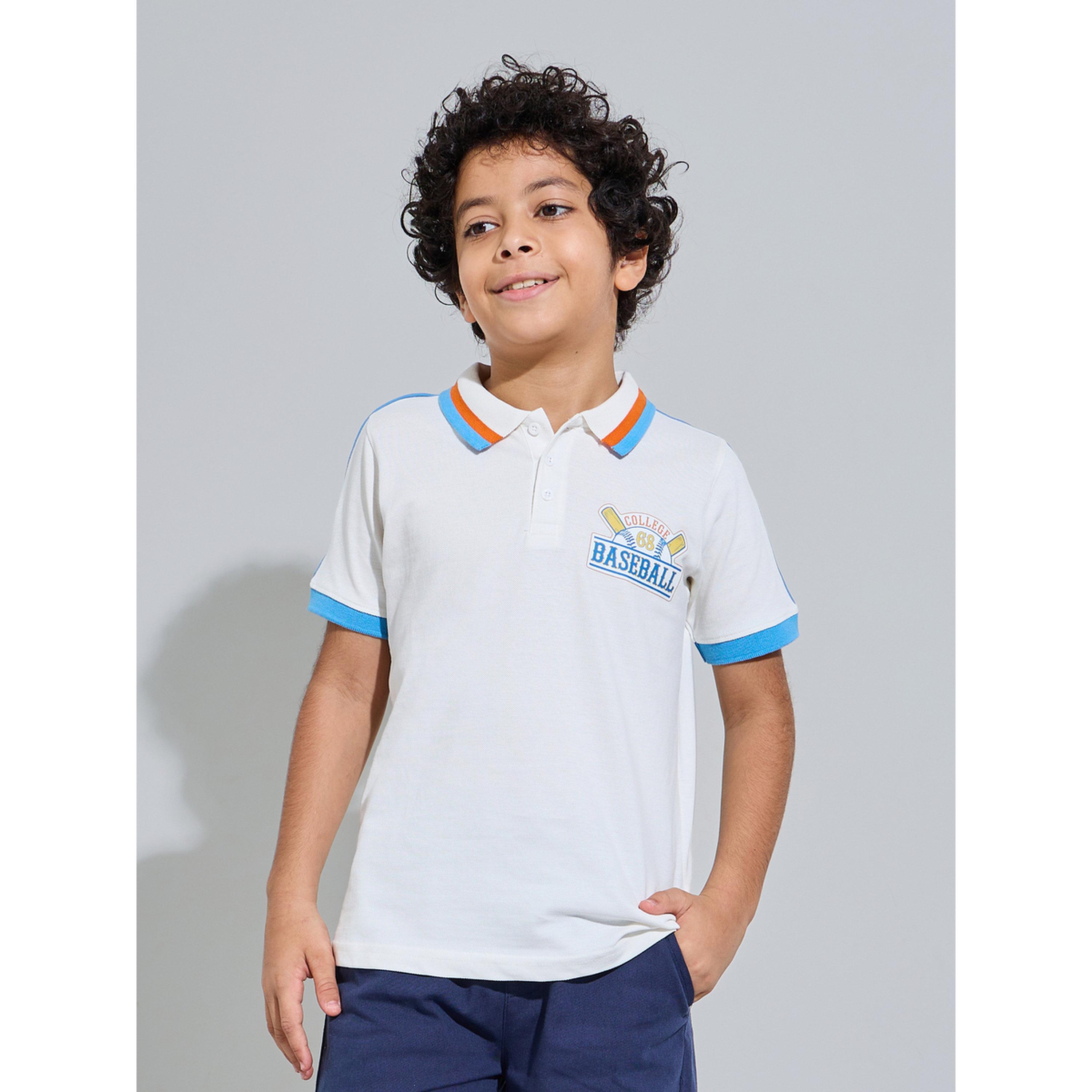 تيشيرت بولو بطبعة بيسبول للأولاد المراهقين-boys-clothing-tshirtsandpolos-image-1