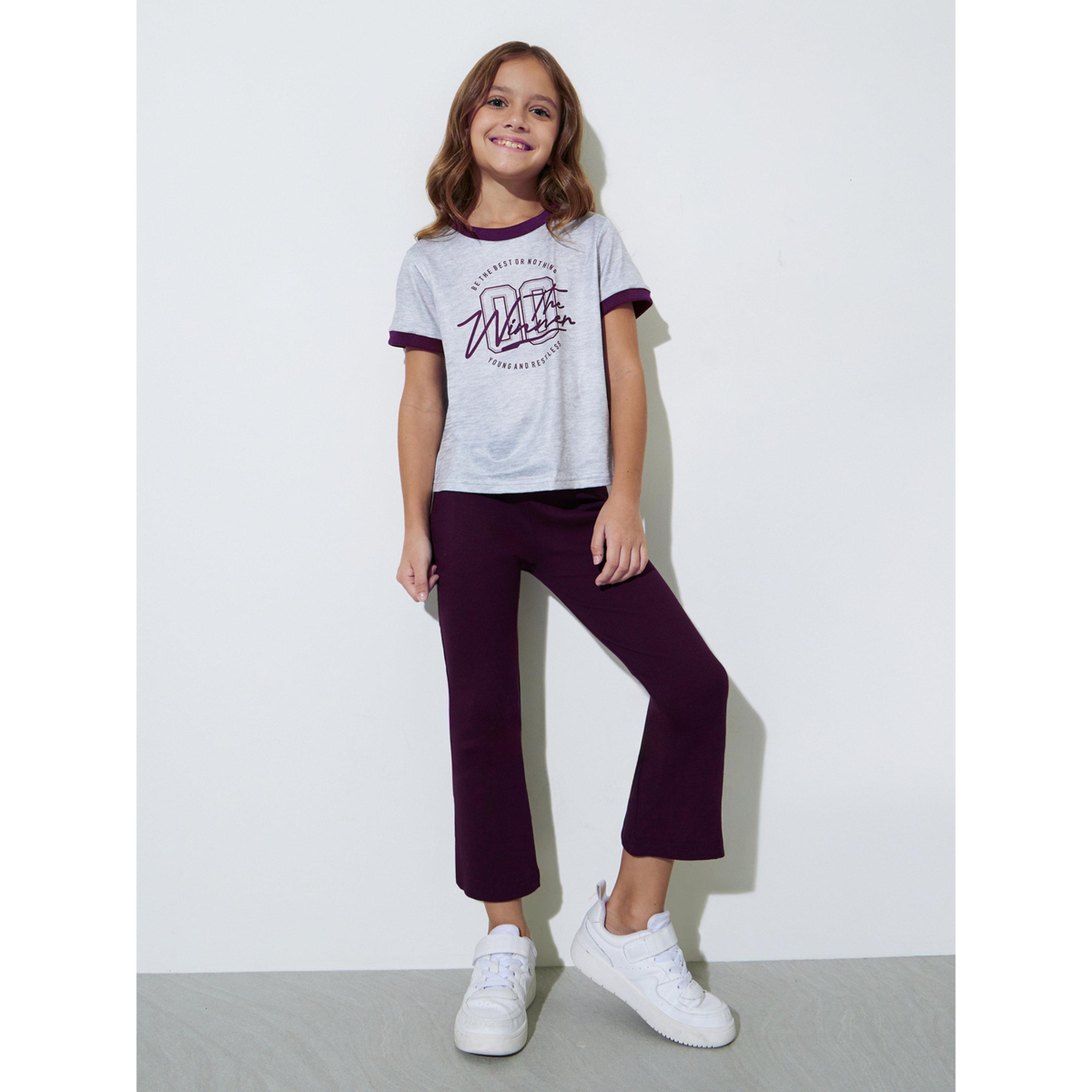 Styli Girls Purple Ribbed Fit and Flare Leggings-girls-clothing-bottoms-leggings-image-2