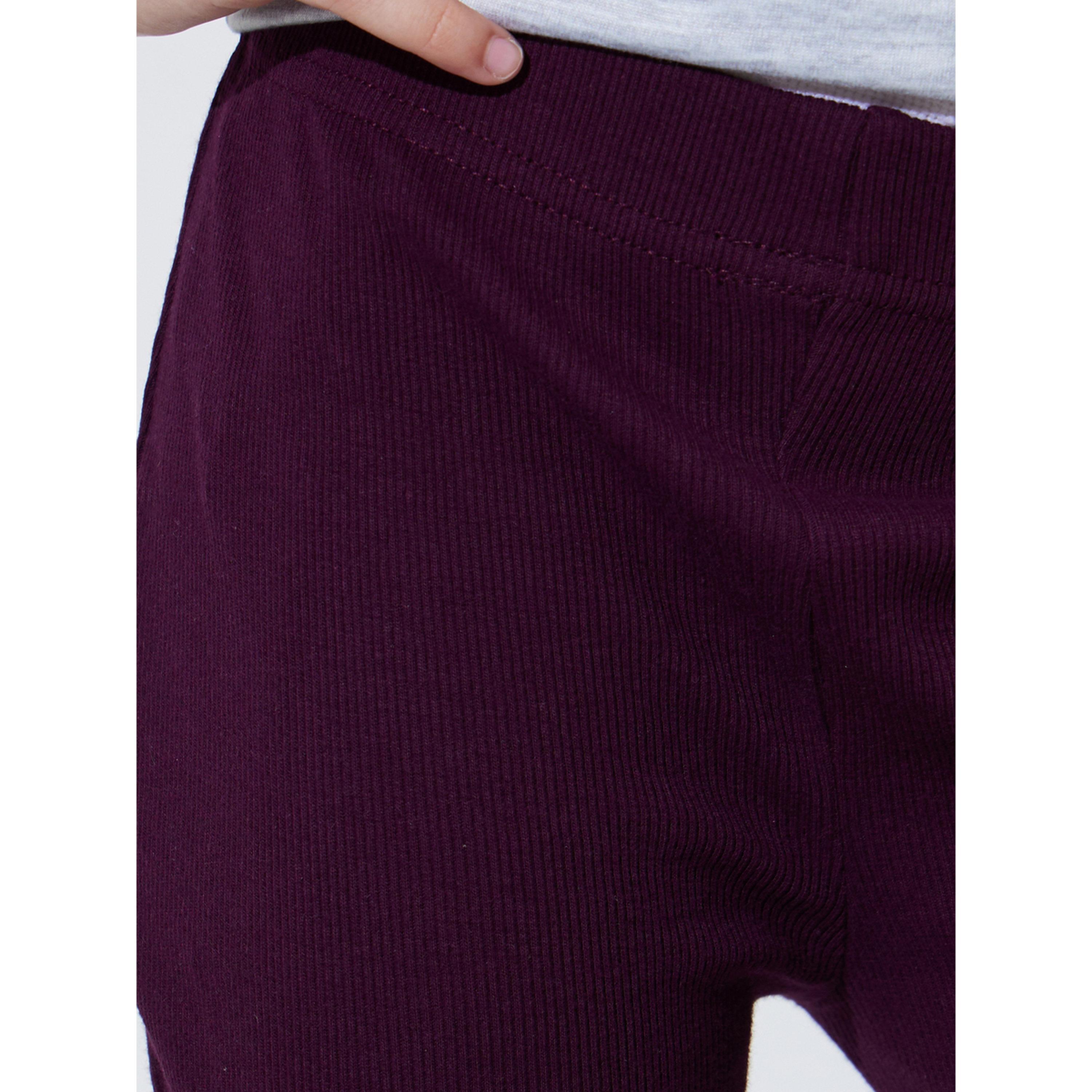 Styli Girls Purple Ribbed Fit and Flare Leggings-girls-clothing-bottoms-leggings-image-3