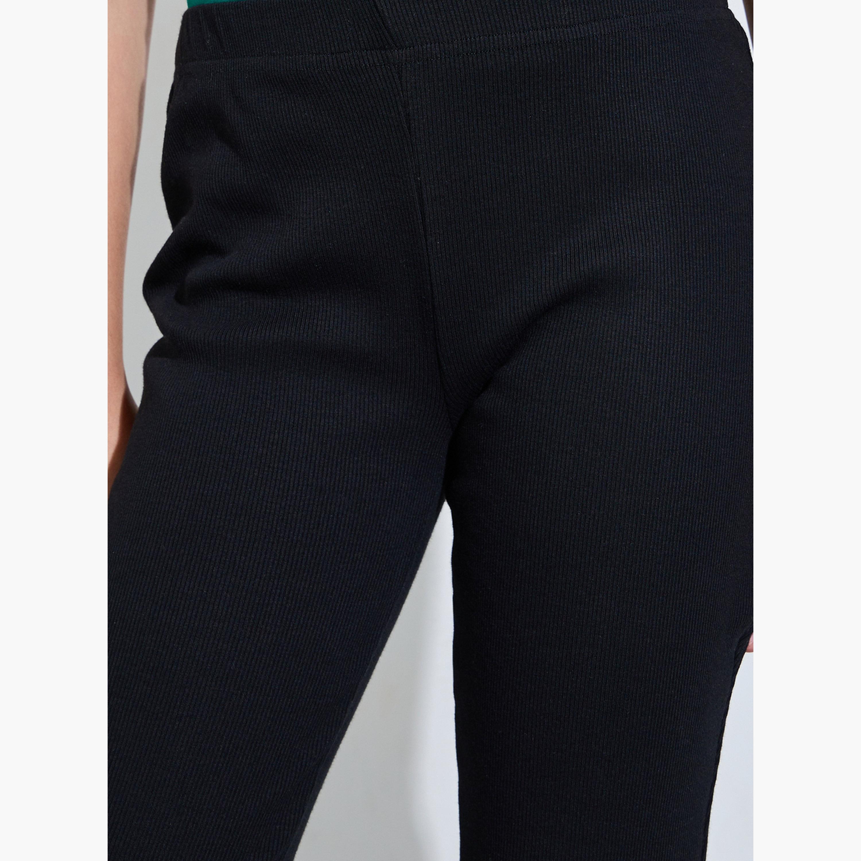 Styli Teen Girls Pack of 2 - Solid Flared Leggings-girls-clothing-bottoms-leggings-image-5
