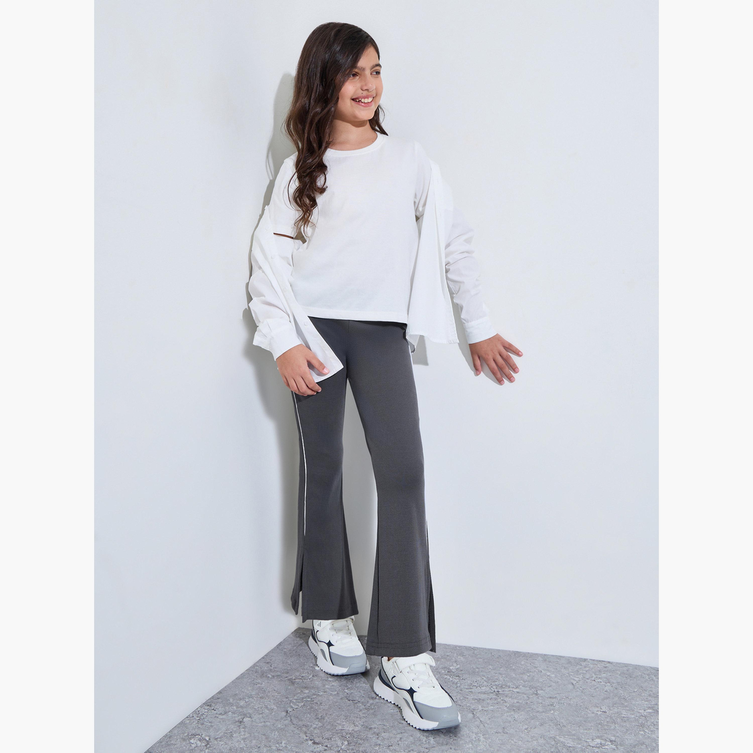 ليقنز مضلع بشق جانبي للبنات-girls-clothing-bottoms-leggings-image-2