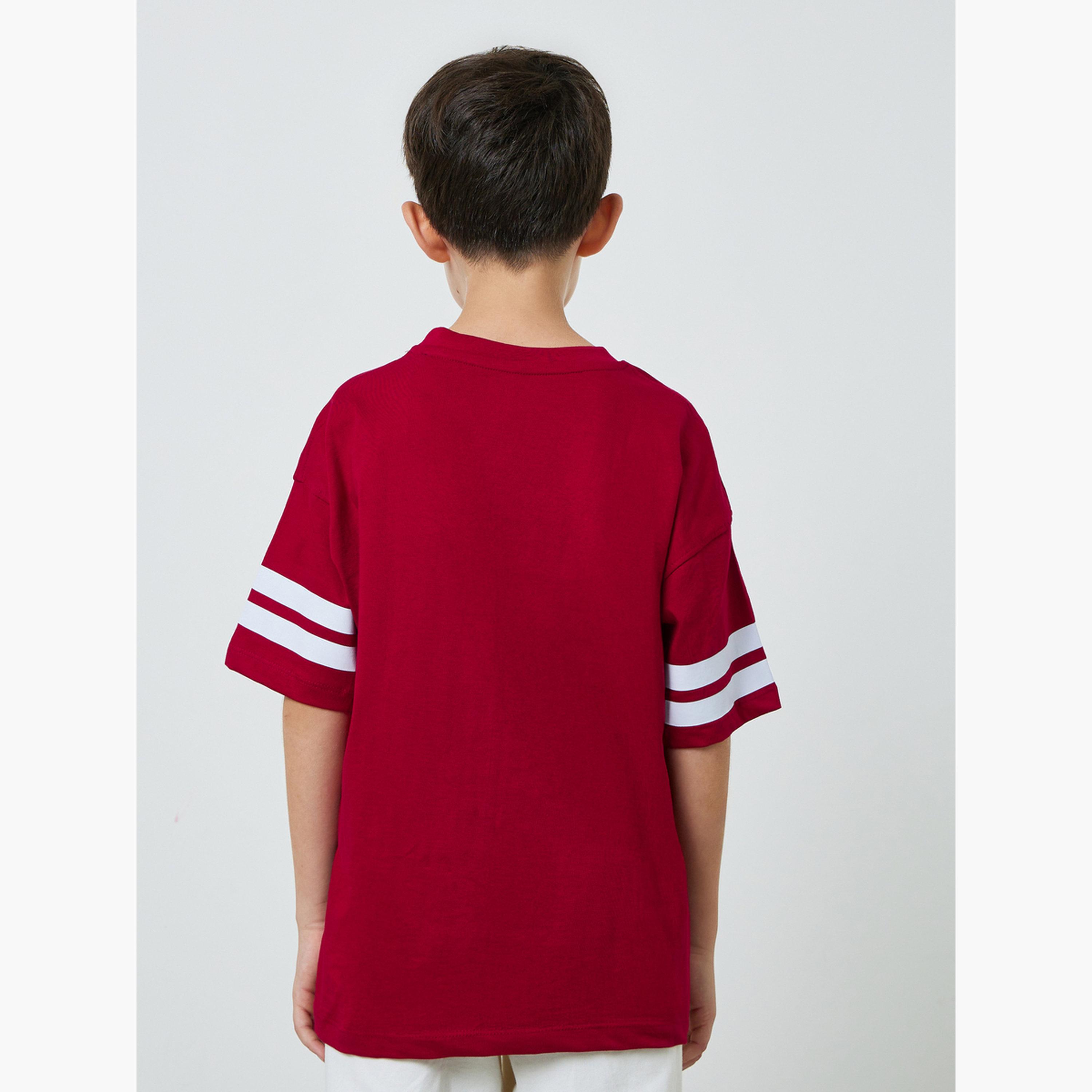 تيشيرت واسع بأكمام بشرائط جامعة للأولاد-boys-clothing-tshirtsandpolos-image-4