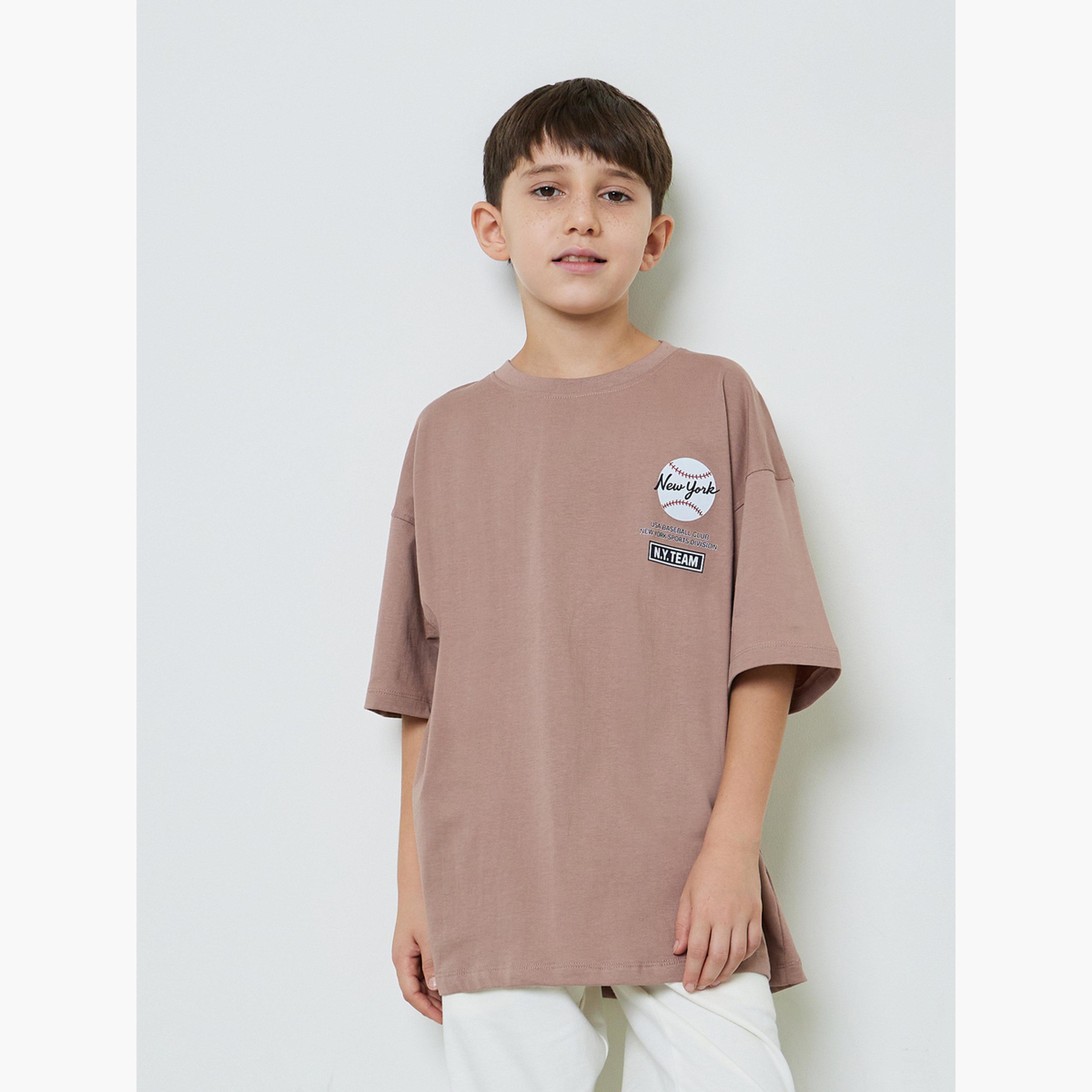 تيشيرت واسع بطبعات جرافيك للأولاد-boys-clothing-tshirtsandpolos-image-1
