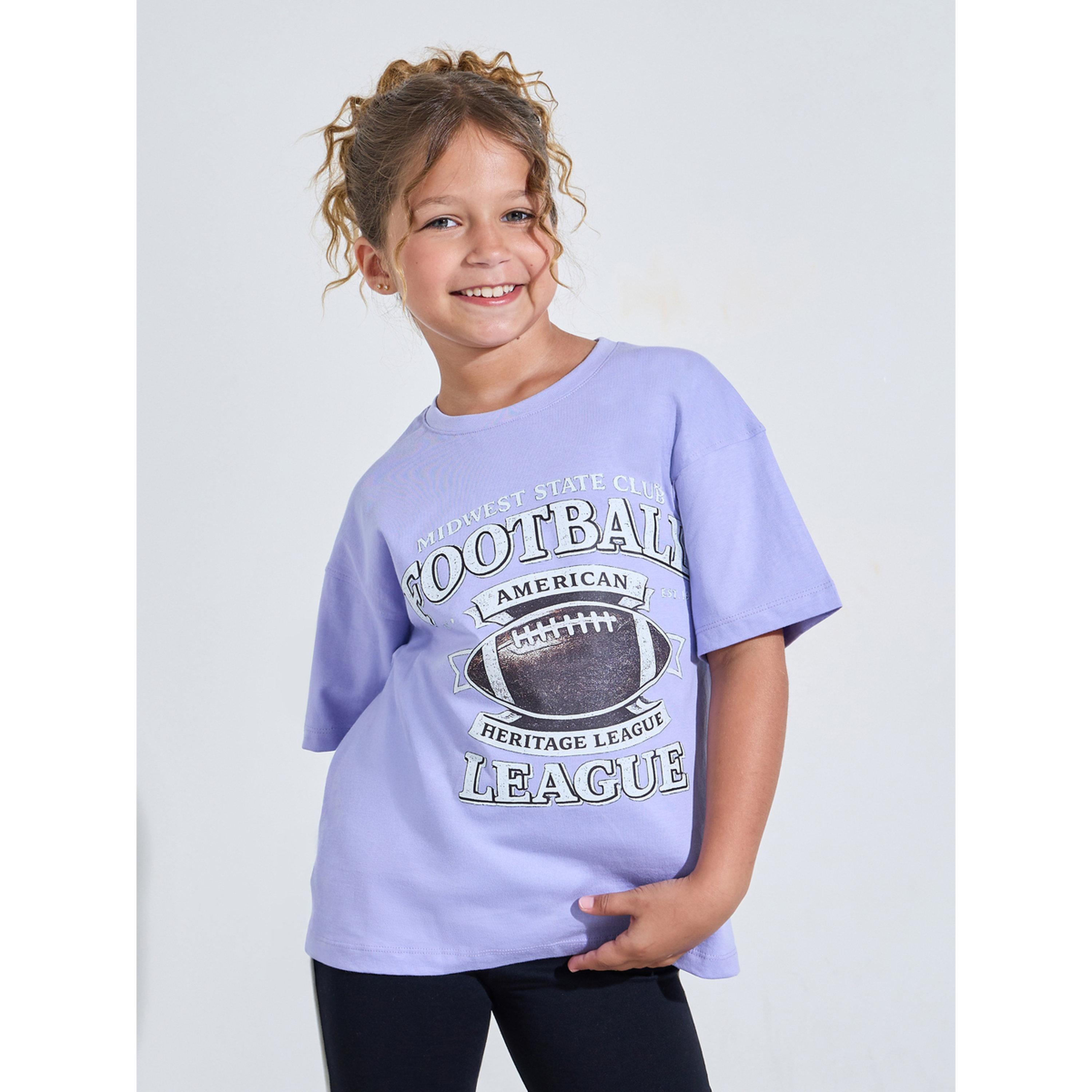 Styli Teen Girls Blue Graphic Print Oversized T-Shirt-girls-clothing-tshirts-image-3