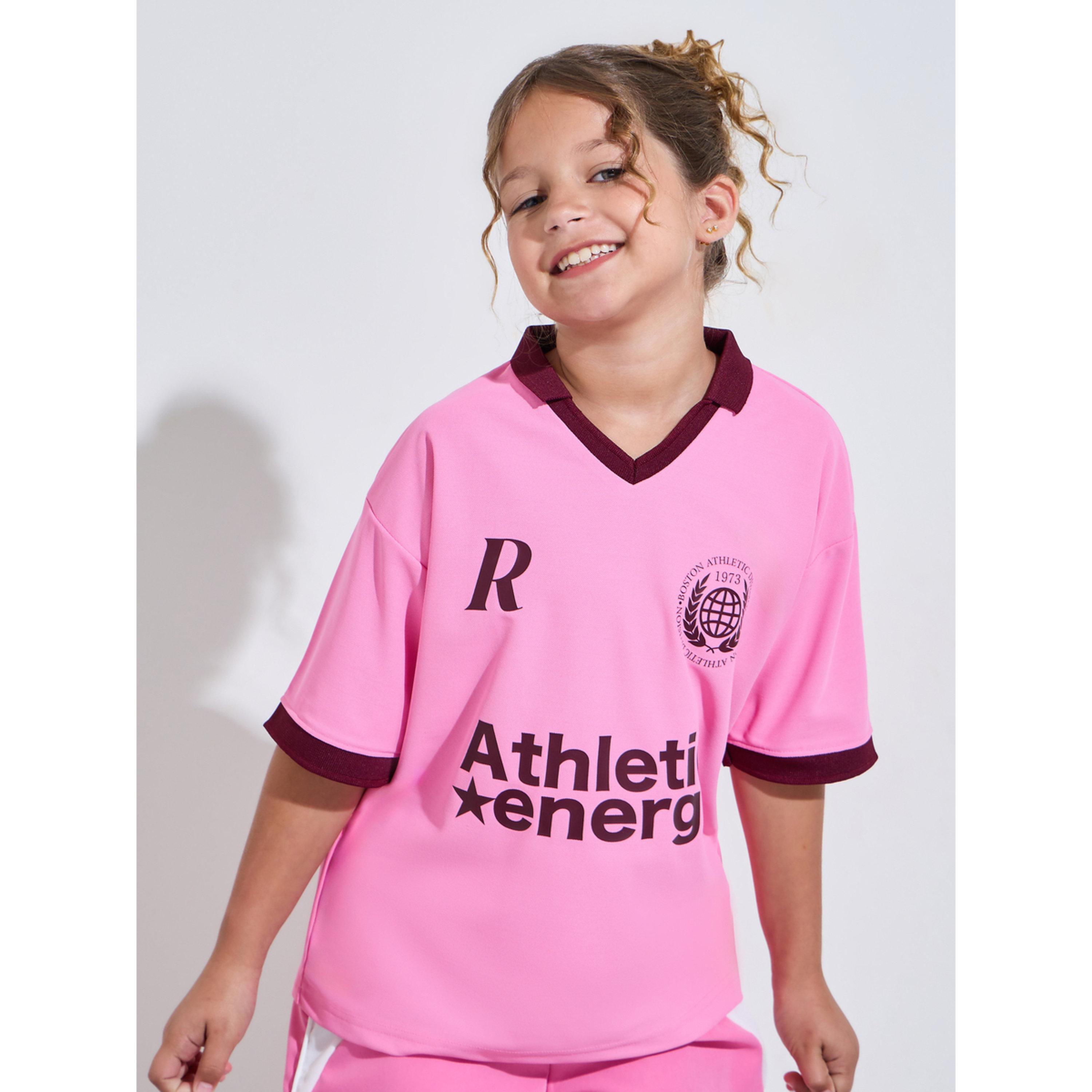 تيشيرت رياضي واسع للبنات باللون الوردي-sports-girls-clothing-tops-image-1