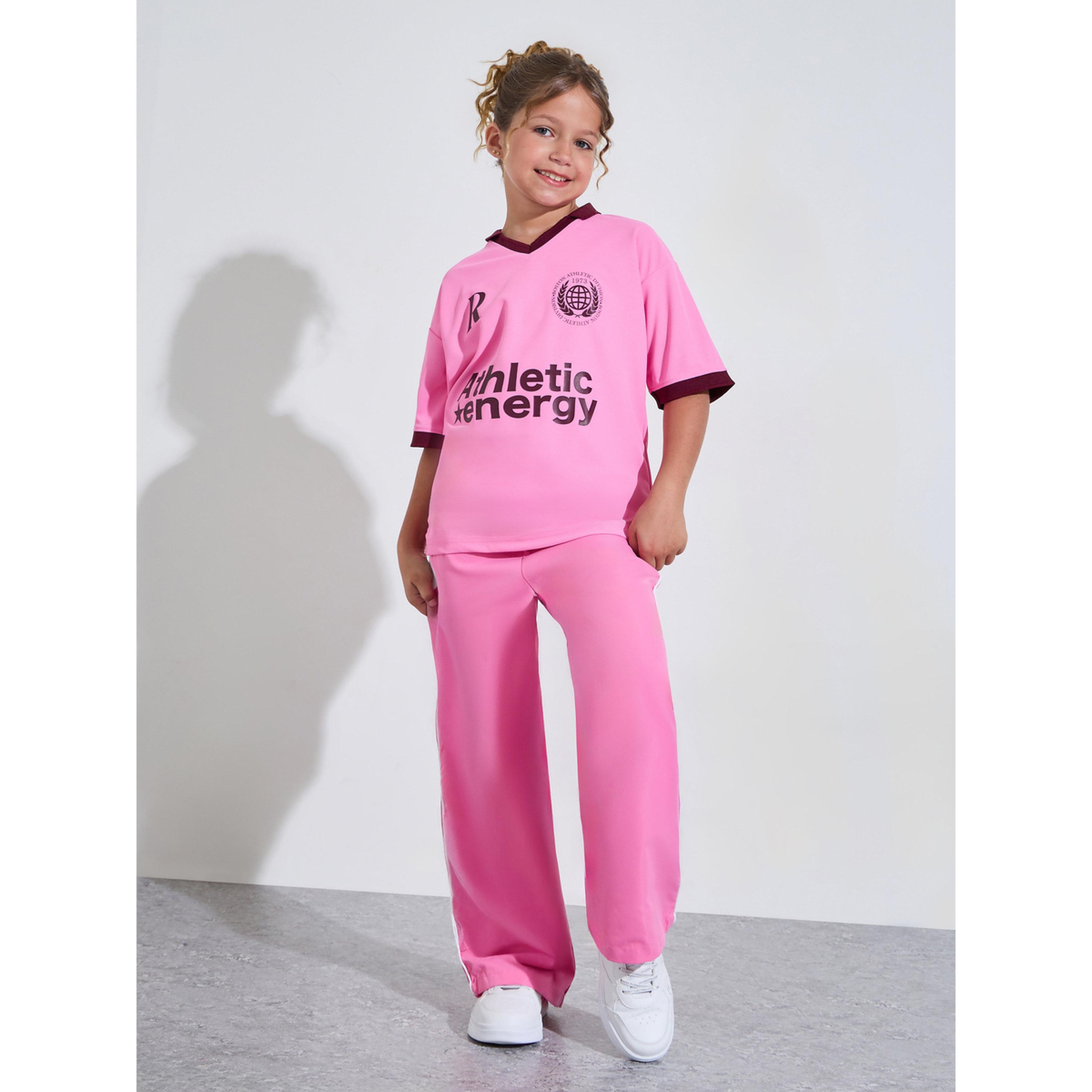 تيشيرت رياضي واسع للبنات باللون الوردي-sports-girls-clothing-tops-image-2