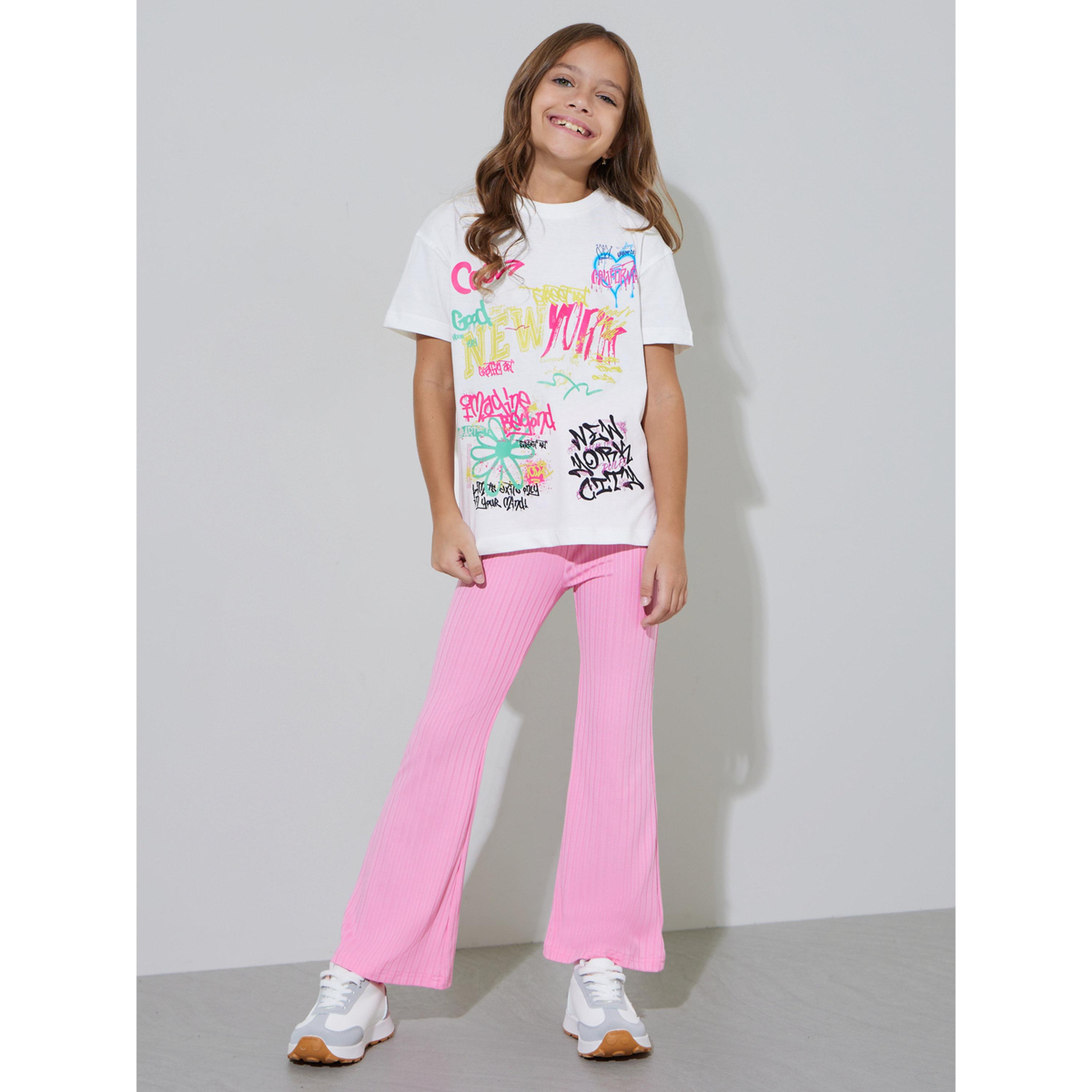 تيشيرت بناتي أوف وايت بطبعة جرافيك وأكمام قصيرة-girls-clothing-tshirts-image-2