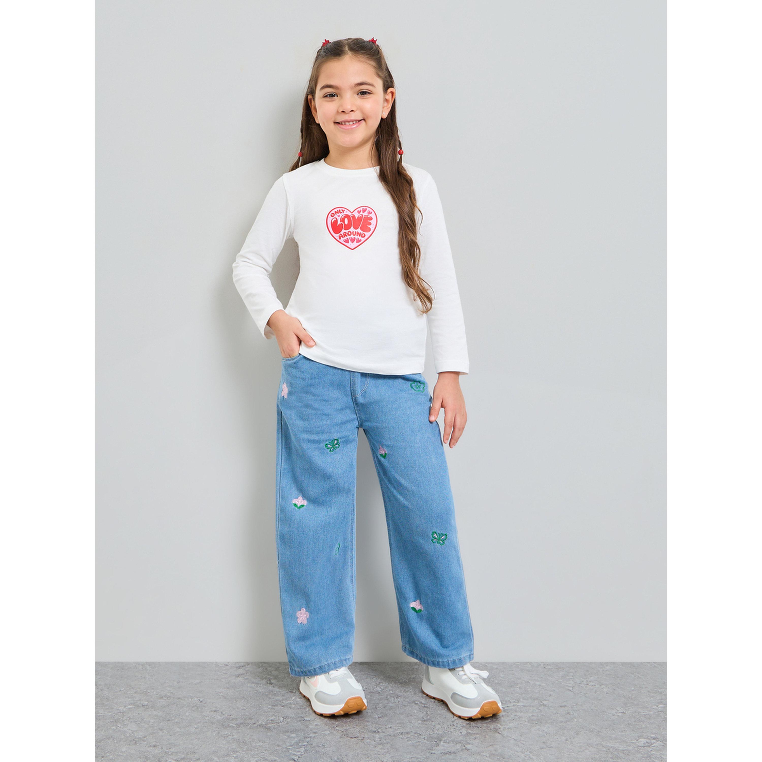 Styli Off White Graphic Print Long Sleeves Regular Fit T-Shirt-girls-clothing-tshirts-image-2