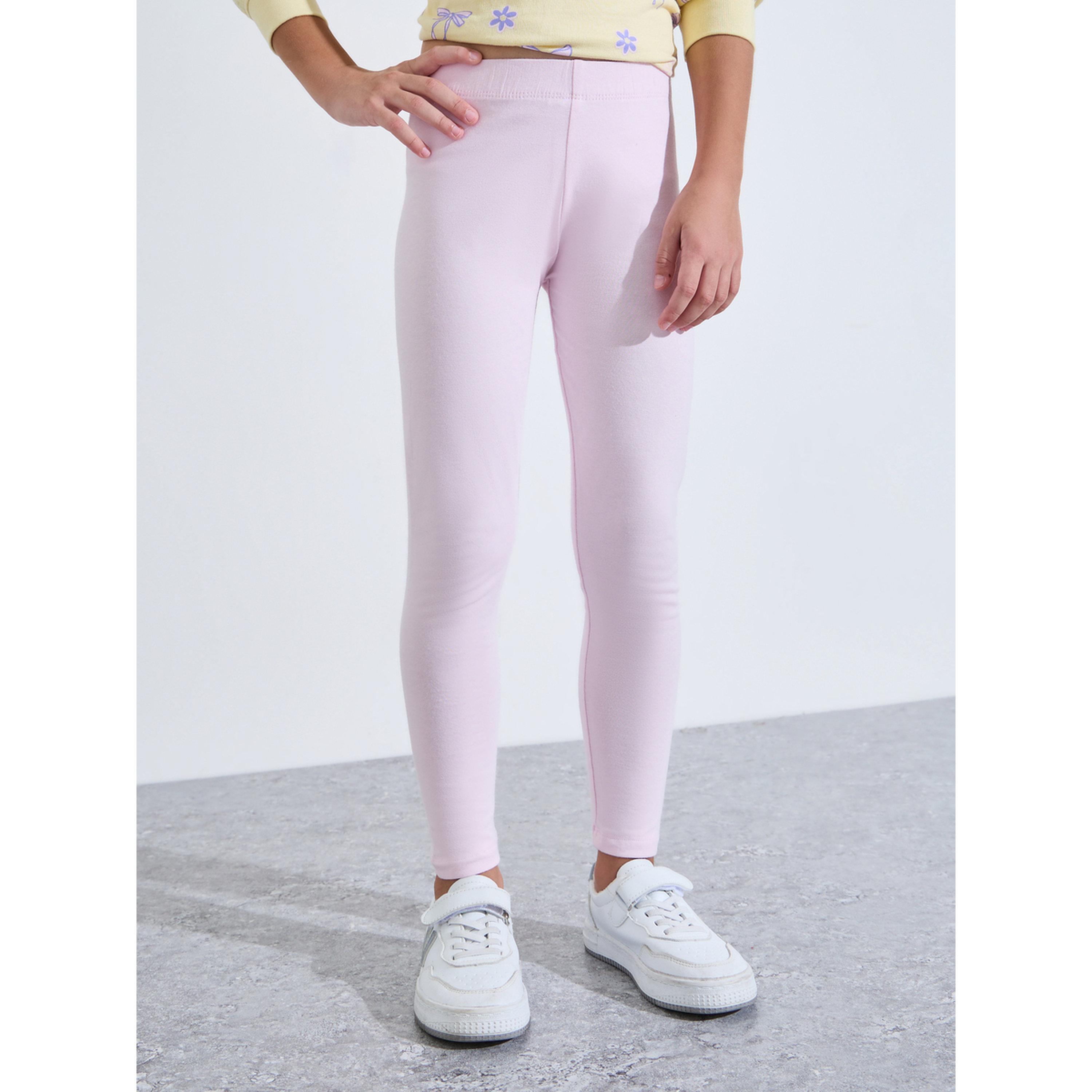 Styli Pack of 2 - Girls Multi-Color Solid Full-Length Leggings-girls-clothing-bottoms-leggings-image-3