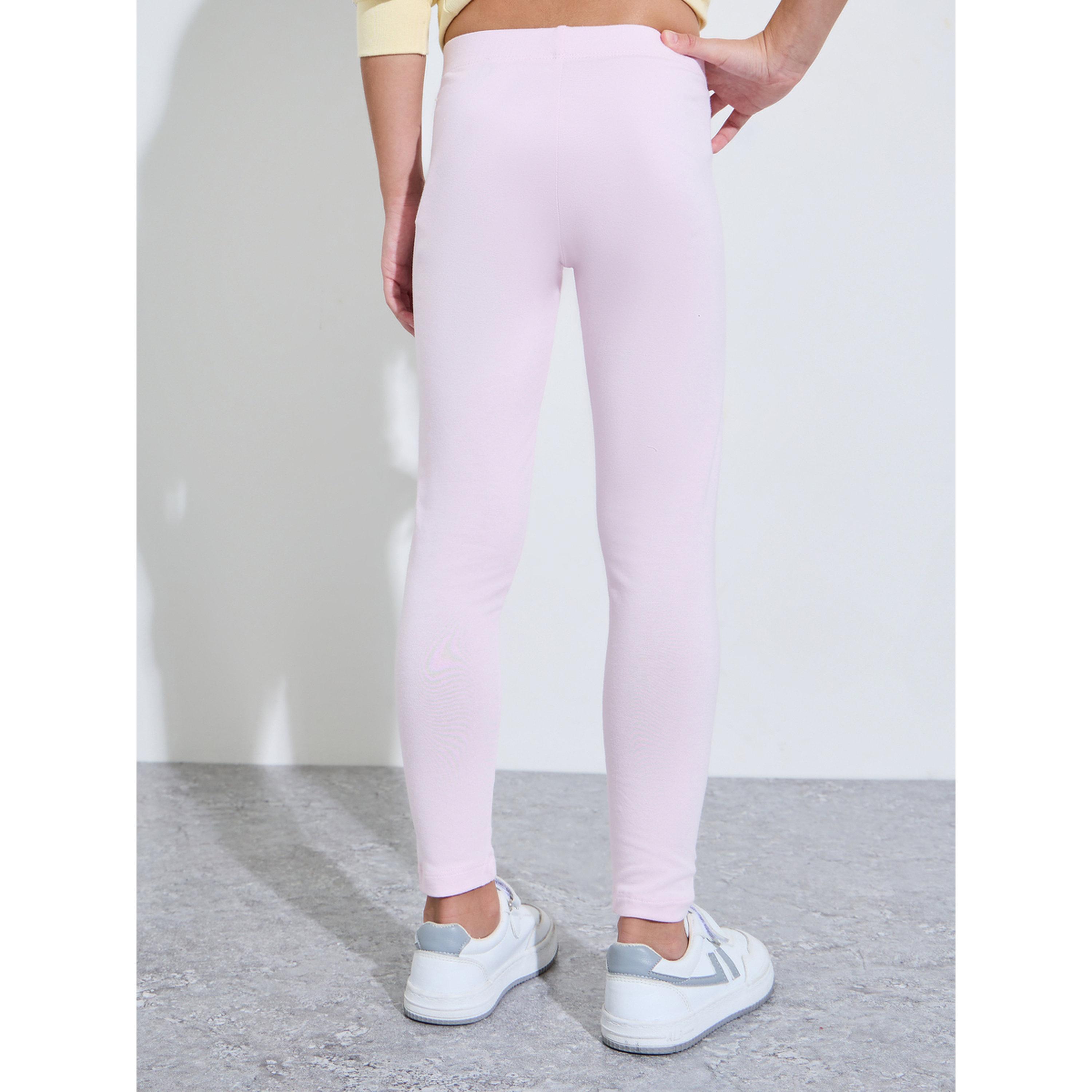 Styli Pack of 2 - Girls Multi-Color Solid Full-Length Leggings-girls-clothing-bottoms-leggings-image-6