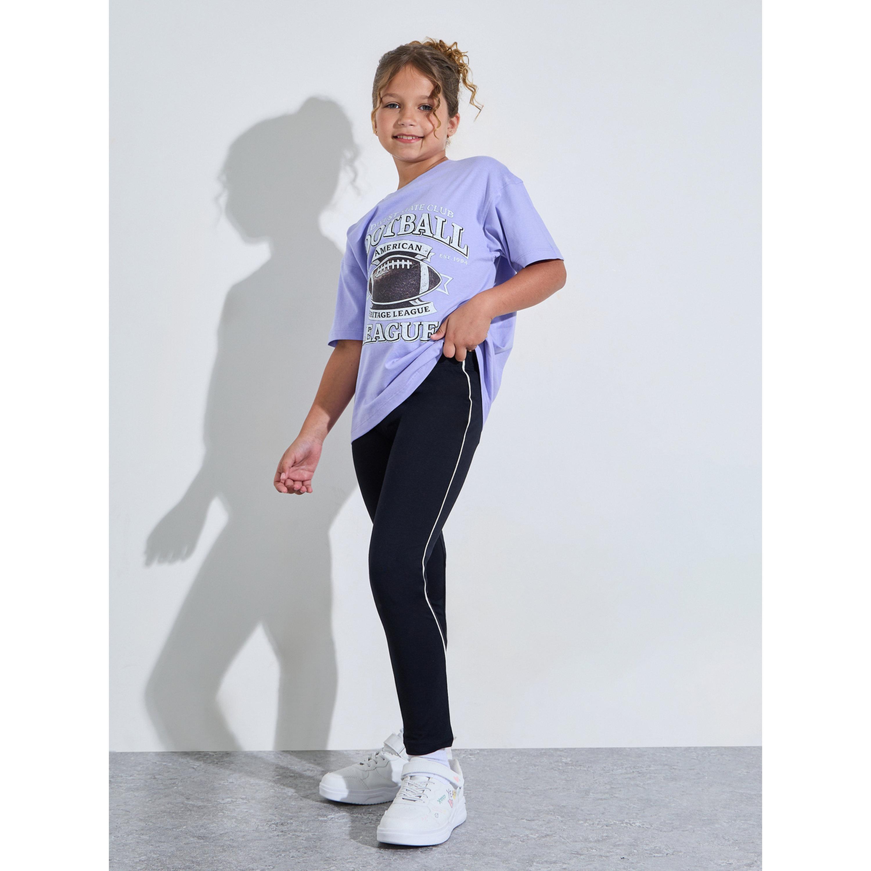 Styli Teen Girls Black Side Stripe Full-Length Leggings-girls-clothing-bottoms-leggings-image-2