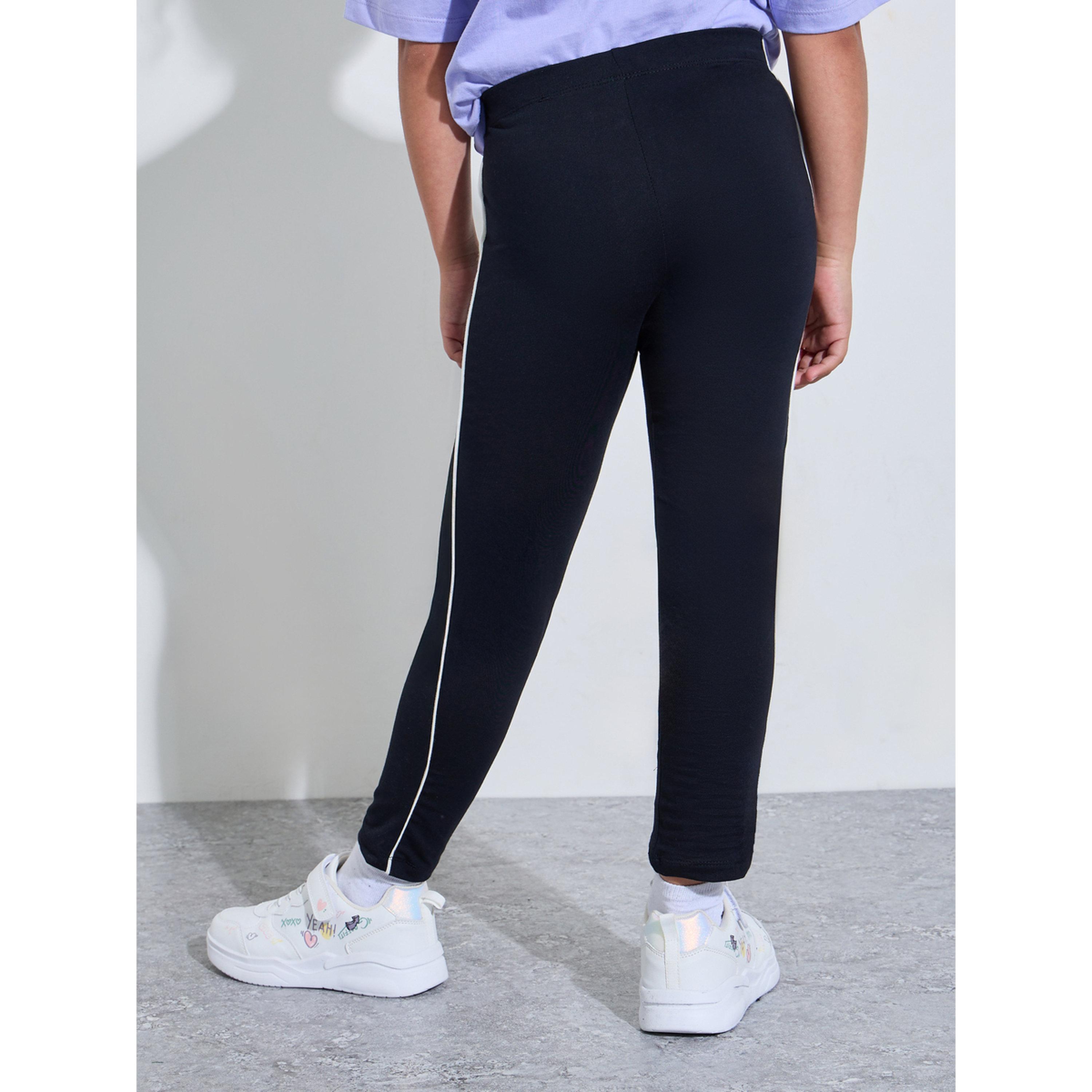 Styli Teen Girls Black Side Stripe Full-Length Leggings-girls-clothing-bottoms-leggings-image-3