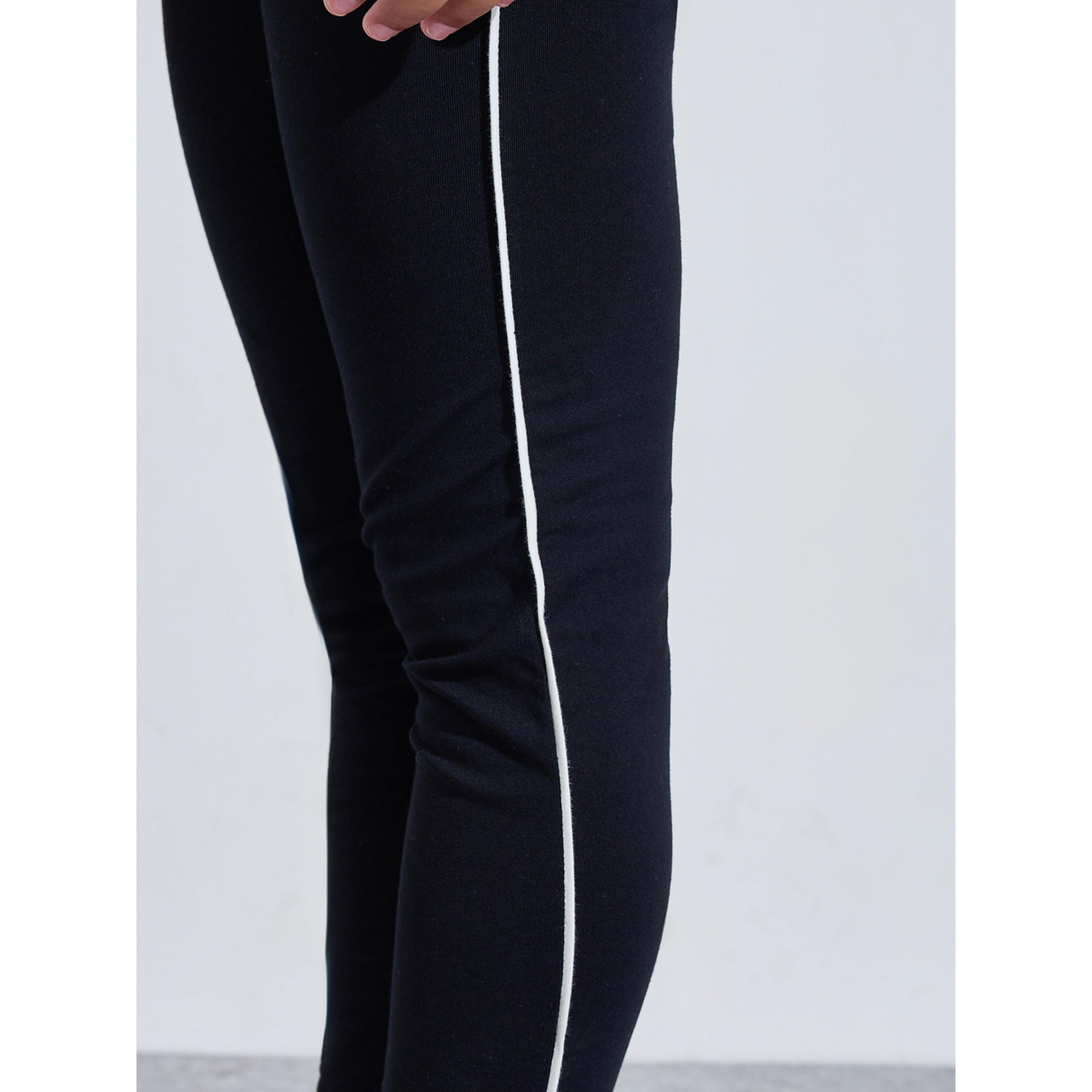 Styli Teen Girls Black Side Stripe Full-Length Leggings-girls-clothing-bottoms-leggings-image-4