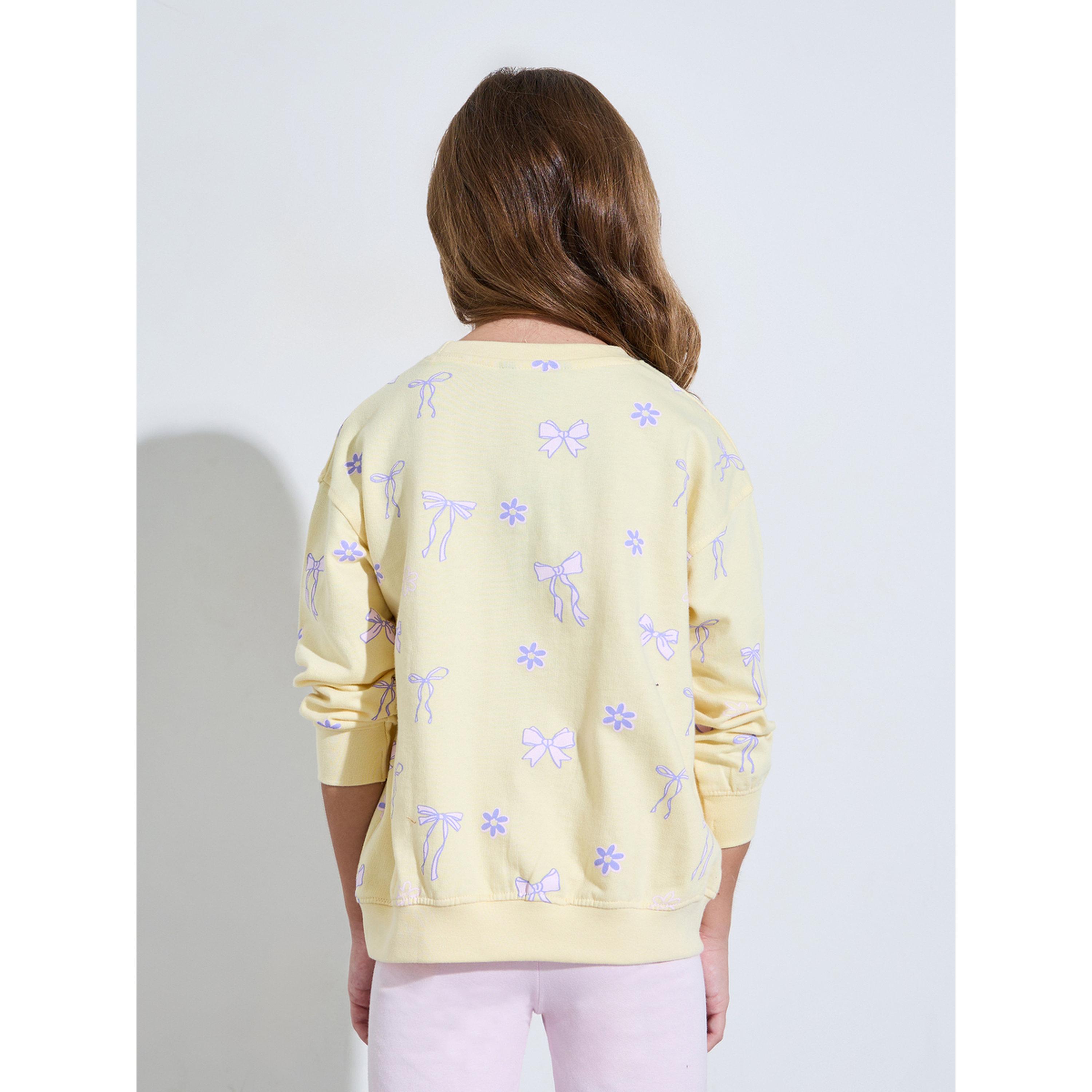 Styli Girls Yellow Graphic Print Oversized Sweatshirt-girls-clothing-sweatshirts-image-4