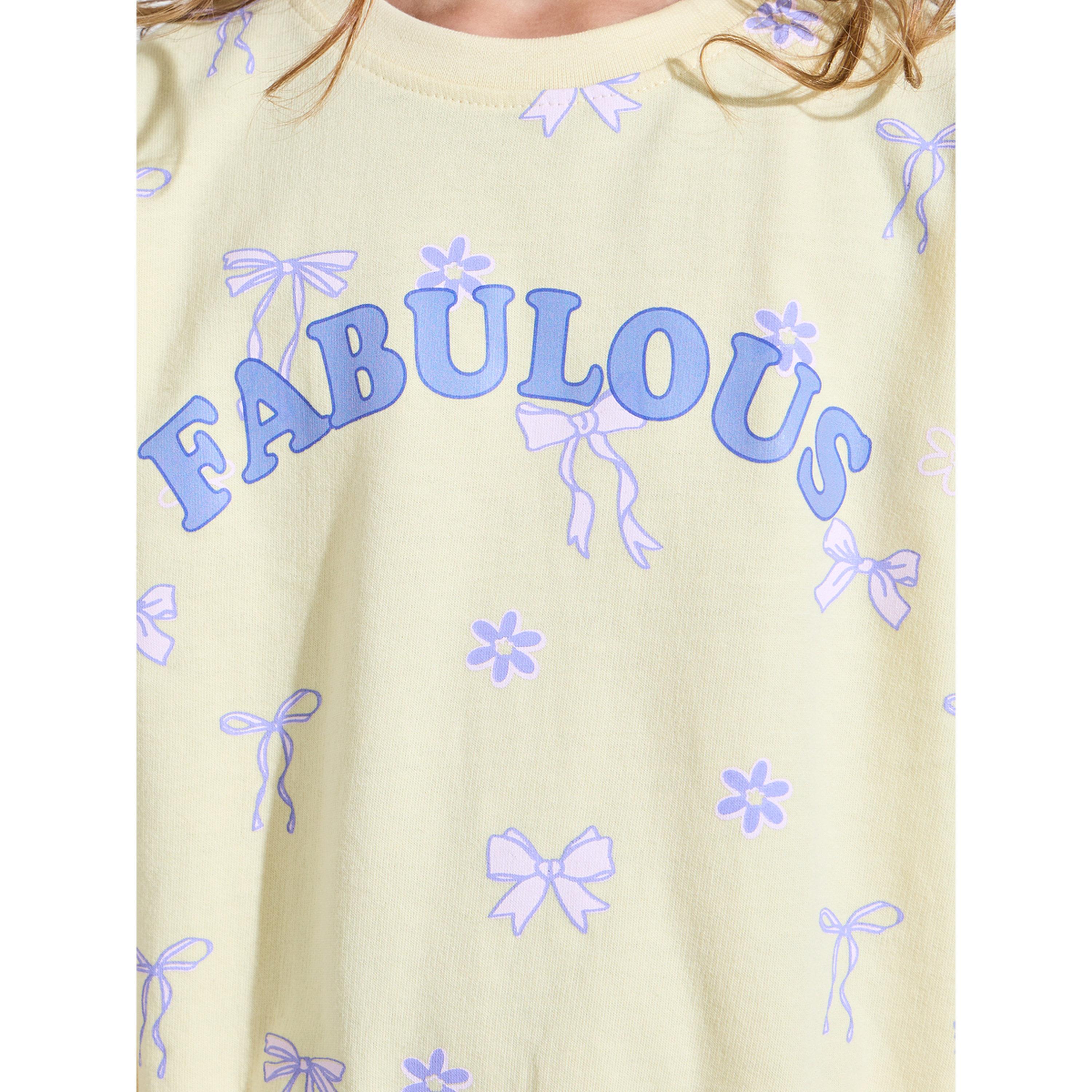 Styli Girls Yellow Graphic Print Oversized Sweatshirt-girls-clothing-sweatshirts-image-5