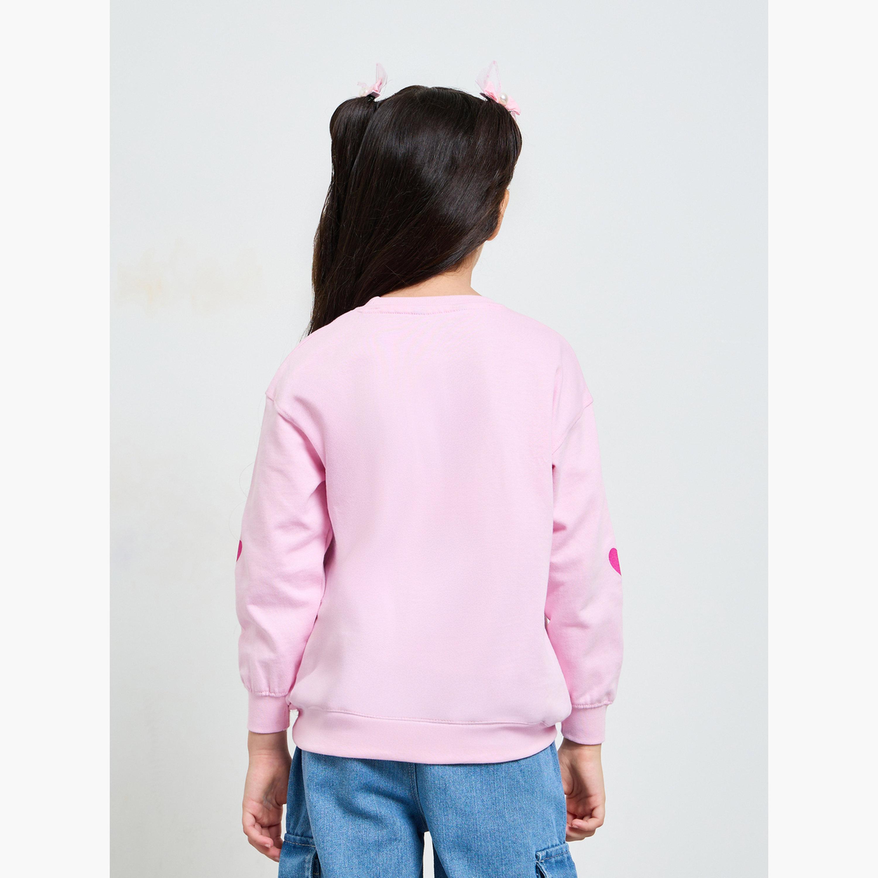 سويت شيرت واسع قطن بطبعة ان واي سي للبنات-girls-clothing-sweatshirts-image-3