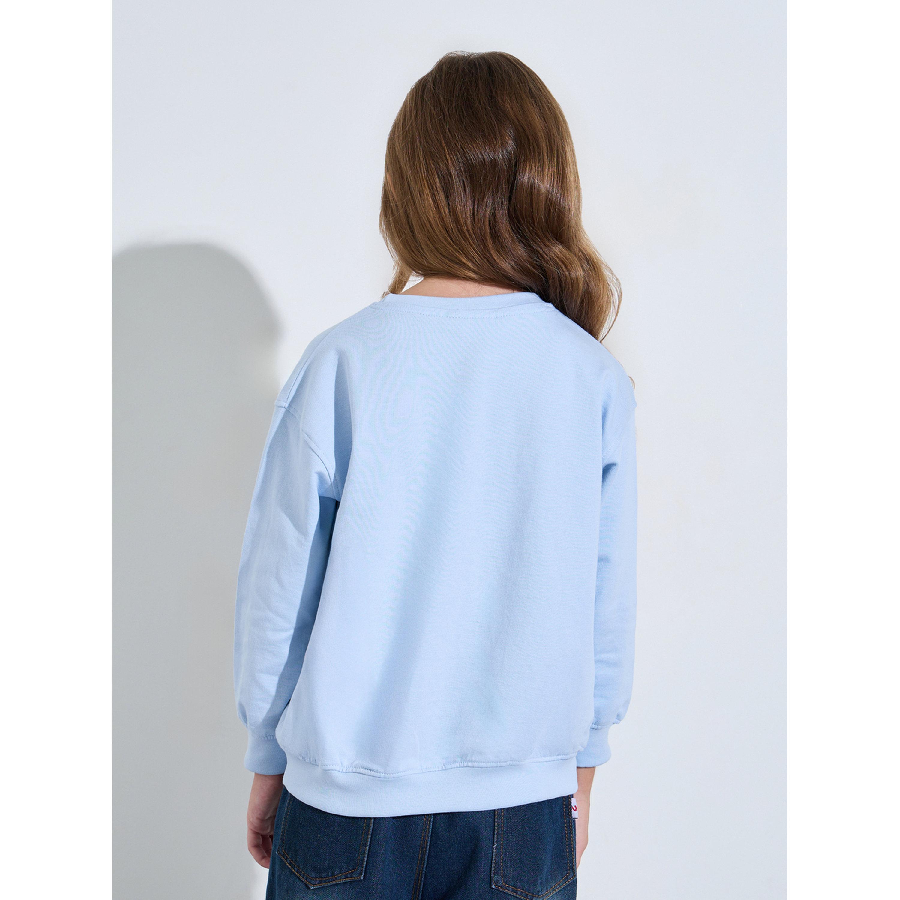 Styli Girls Blue Graphic Print Oversized Sweatshirt-girls-clothing-sweatshirts-image-3
