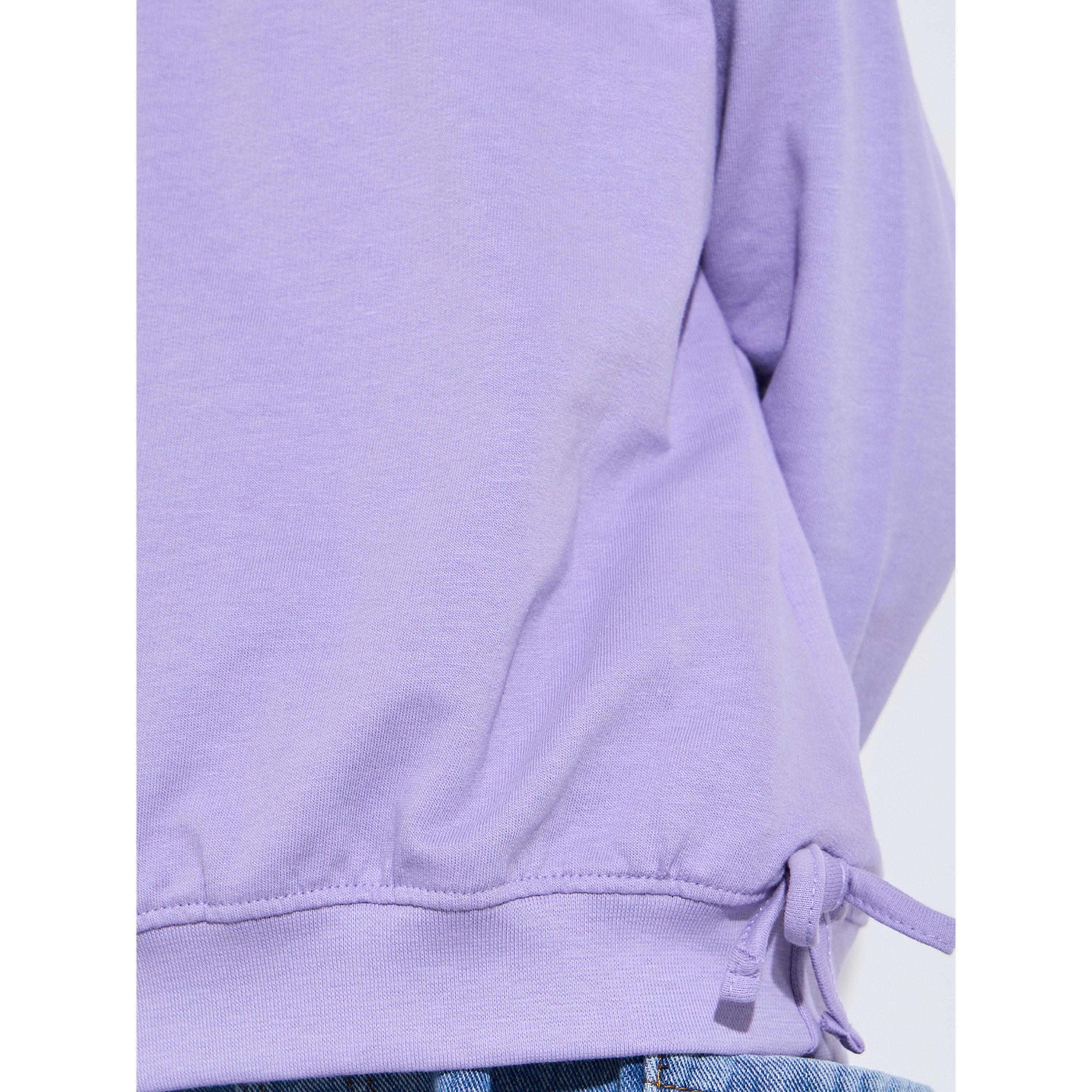 Styli Girls Lilac Solid Side Bow Details Oversized Sweatshirt-girls-clothing-sweatshirts-image-4