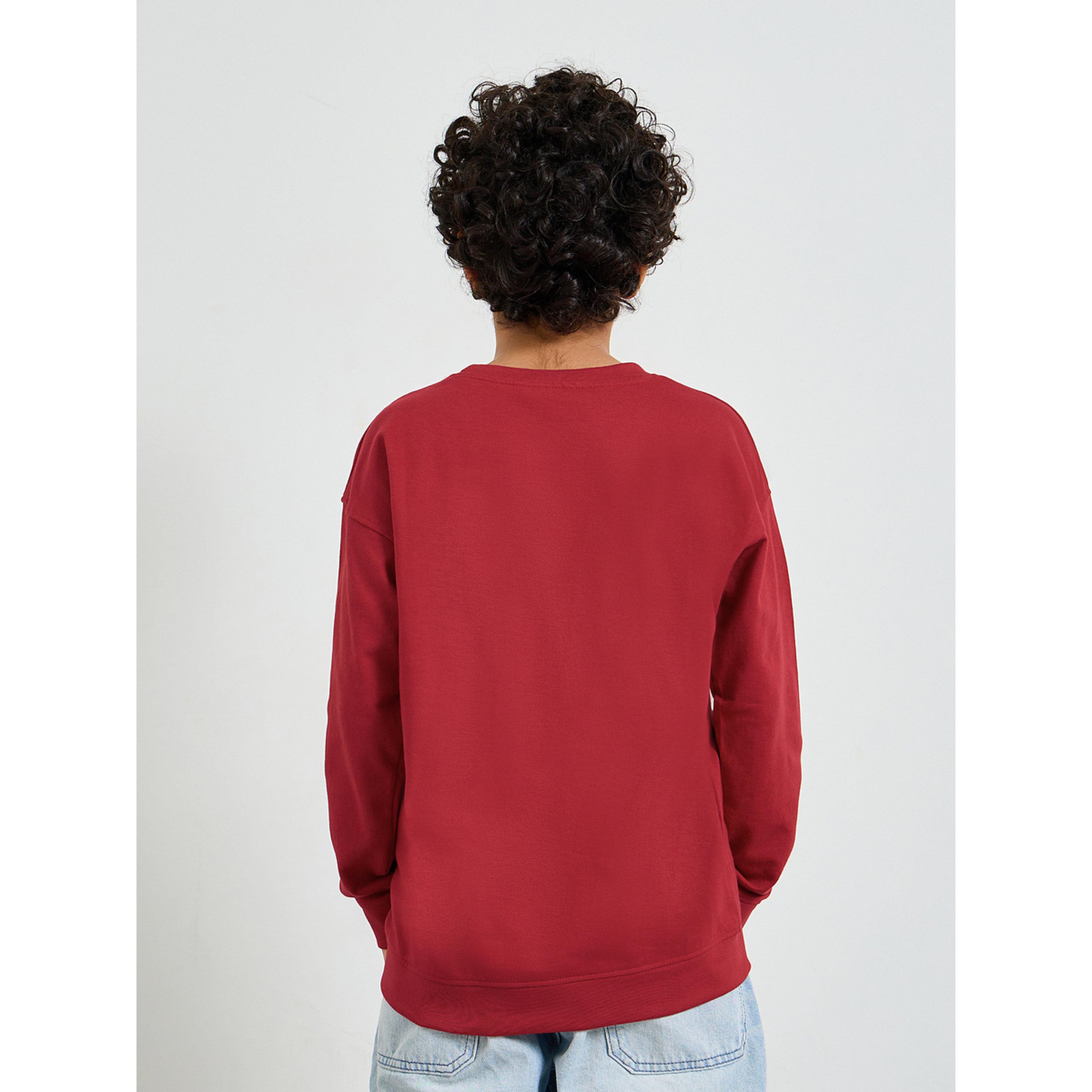 Styli Teen Boys Red Oversized Graphic Sweatshirt-boys-clothing-sweatshirts-image-4