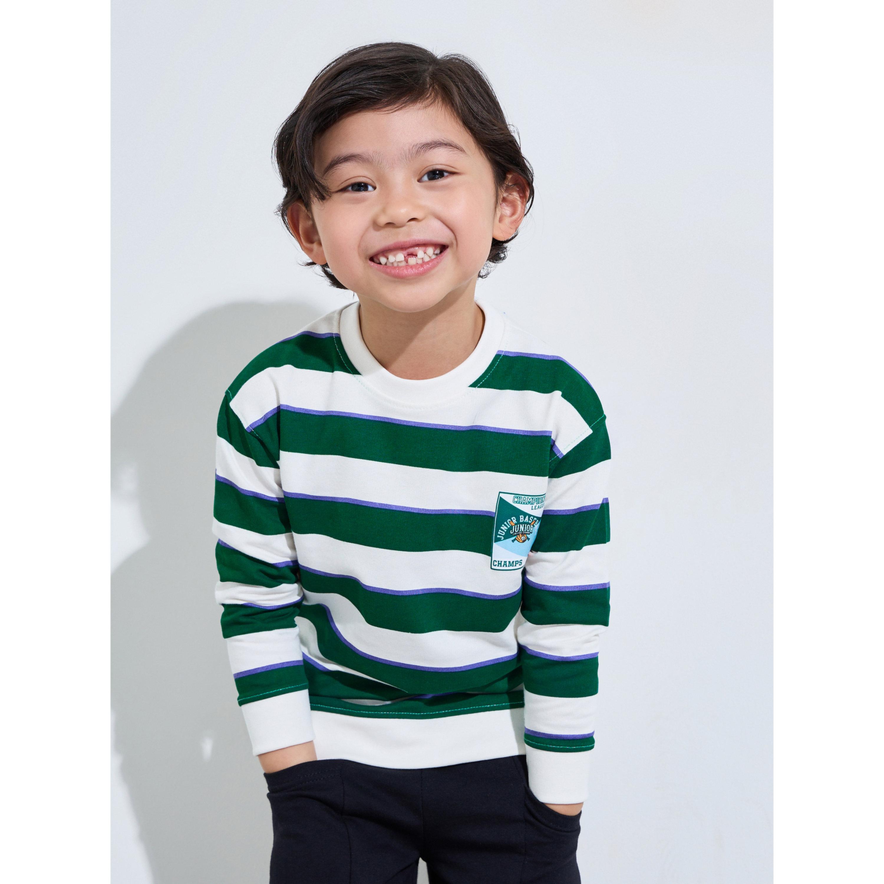 سويت شيرت واسع ومخطط وطبعة جرافيك للأولاد-boys-clothing-sweatshirts-image-1