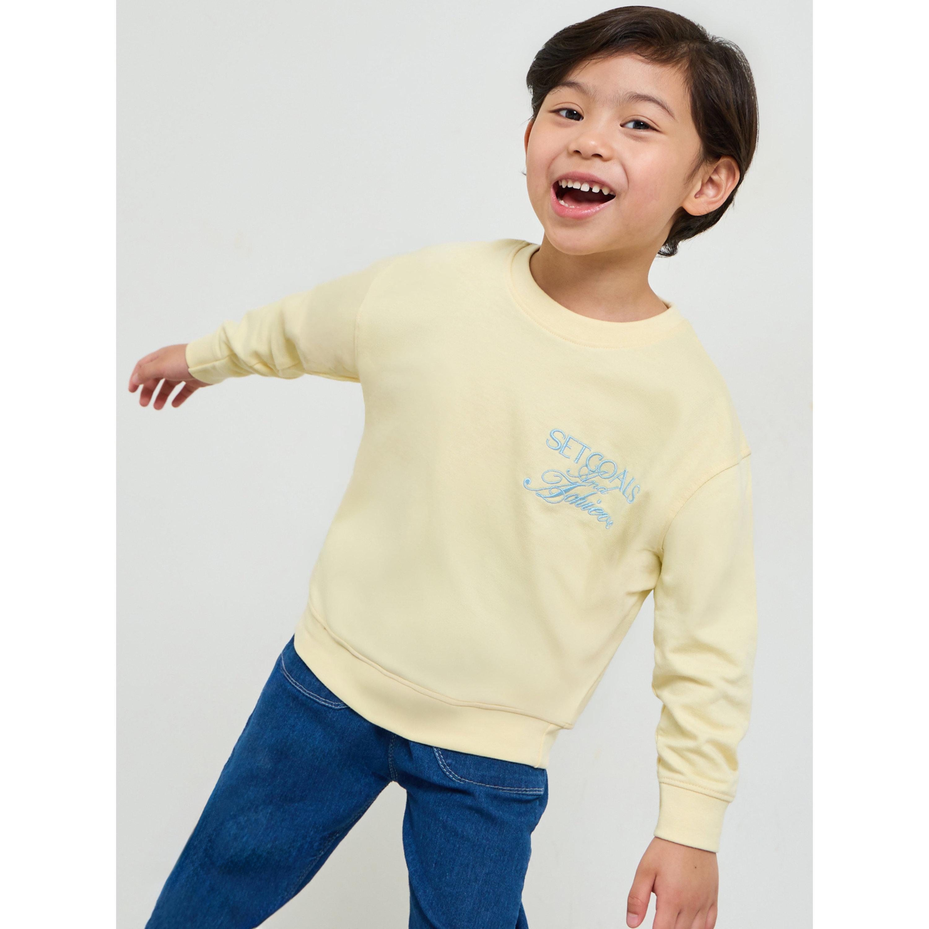 Styli Boys Yellow Embroidered Oversized Sweatshirt-boys-clothing-sweatshirts-image-1