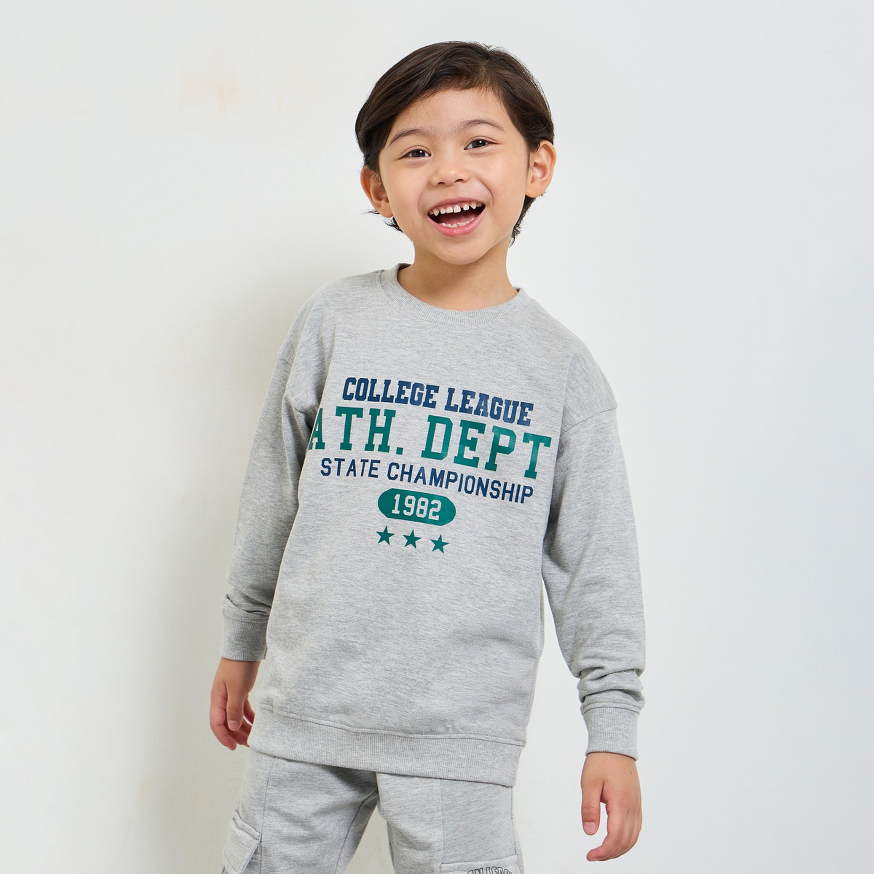 Styli Boys Grey Graphic Print Oversized Sweatshirt-boys-clothing-sweatshirts-image-1