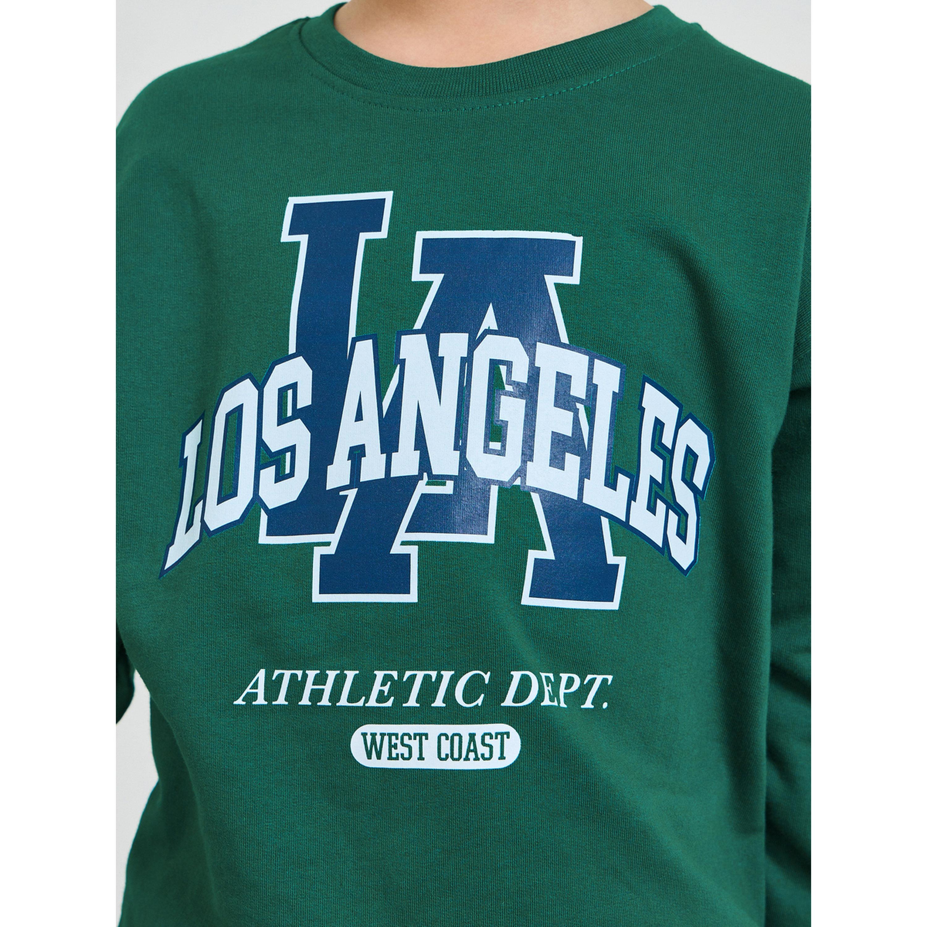 Styli Boys Dark Green Graphic Print Oversized Sweatshirt-boys-clothing-sweatshirts-image-5