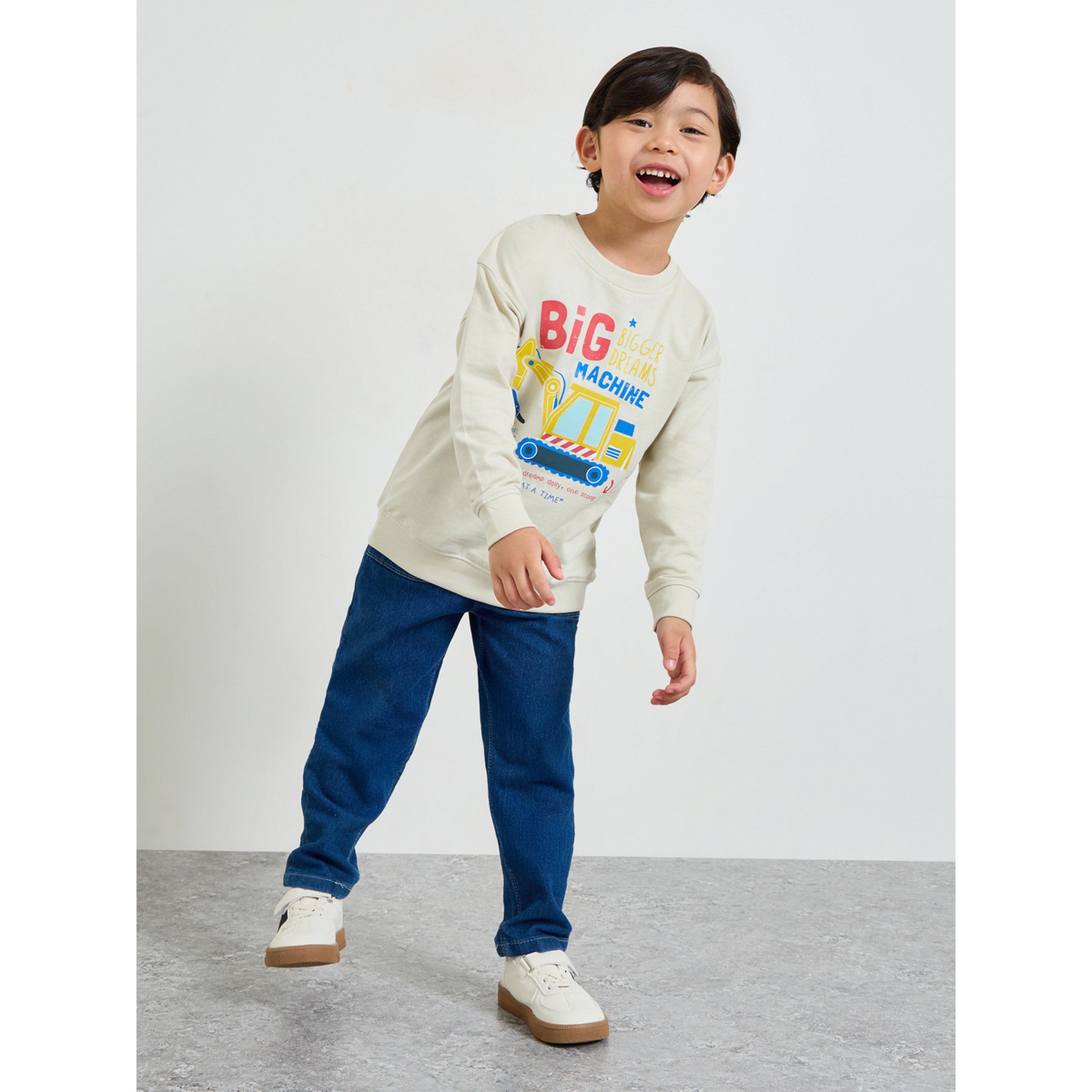 Styli Boys Beige Graphic Print Oversized Sweatshirt-boys-clothing-sweatshirts-image-2