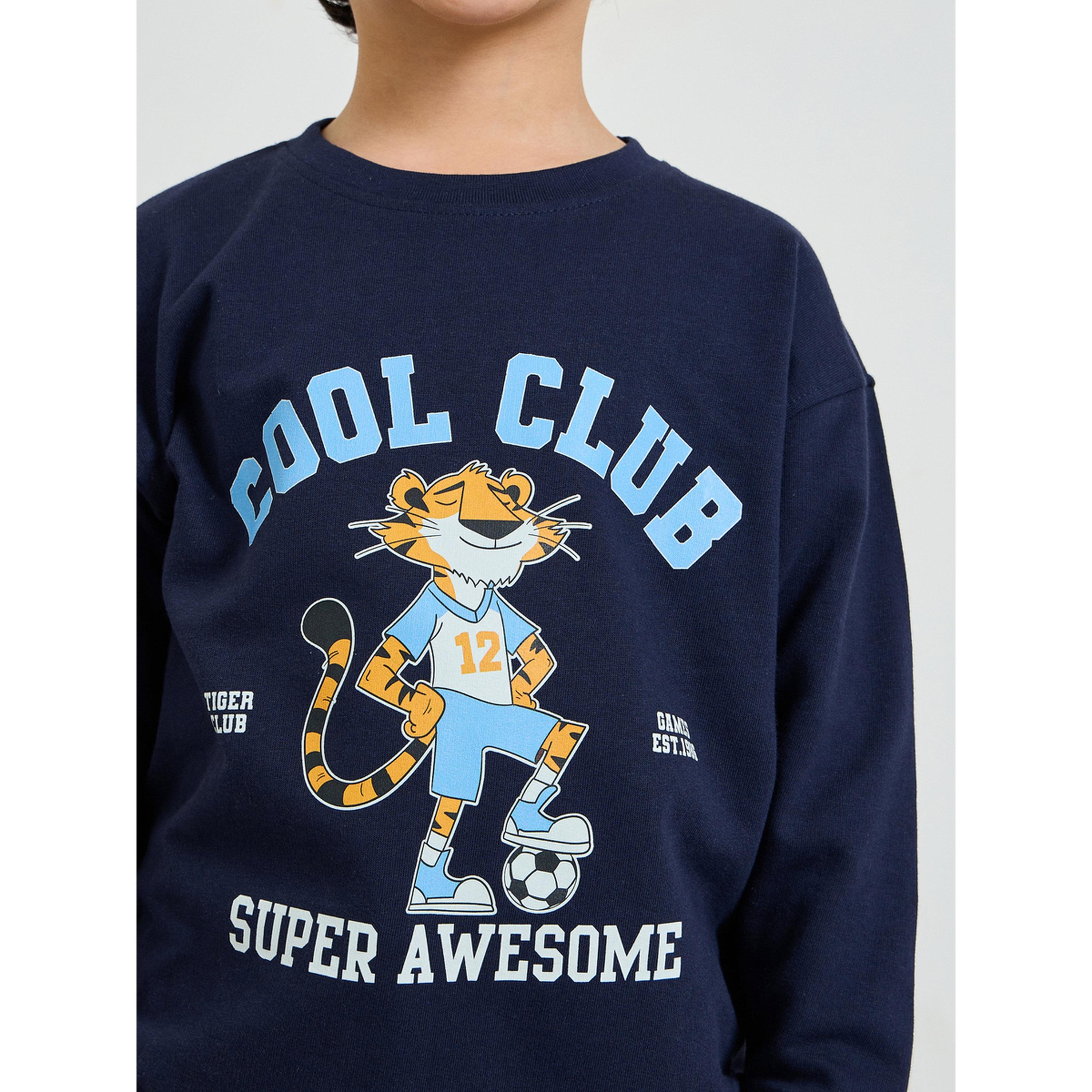 Styli Boys Navy Blue Graphic Print Oversized Sweatshirt-boys-clothing-sweatshirts-image-4