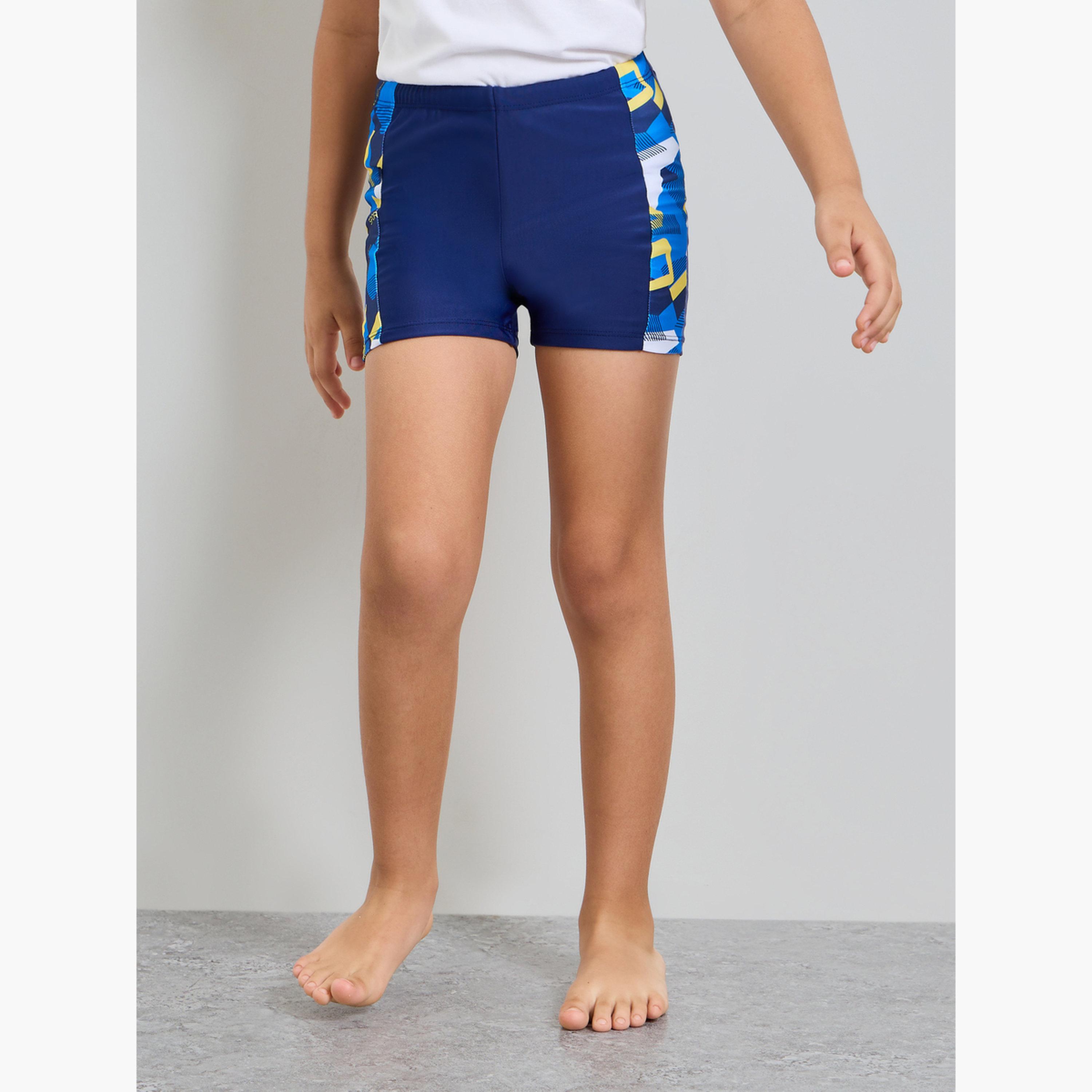 Styli Boys Side Pannel Print Swim Shorts with Cap-boys-clothing-swimwear-image-1