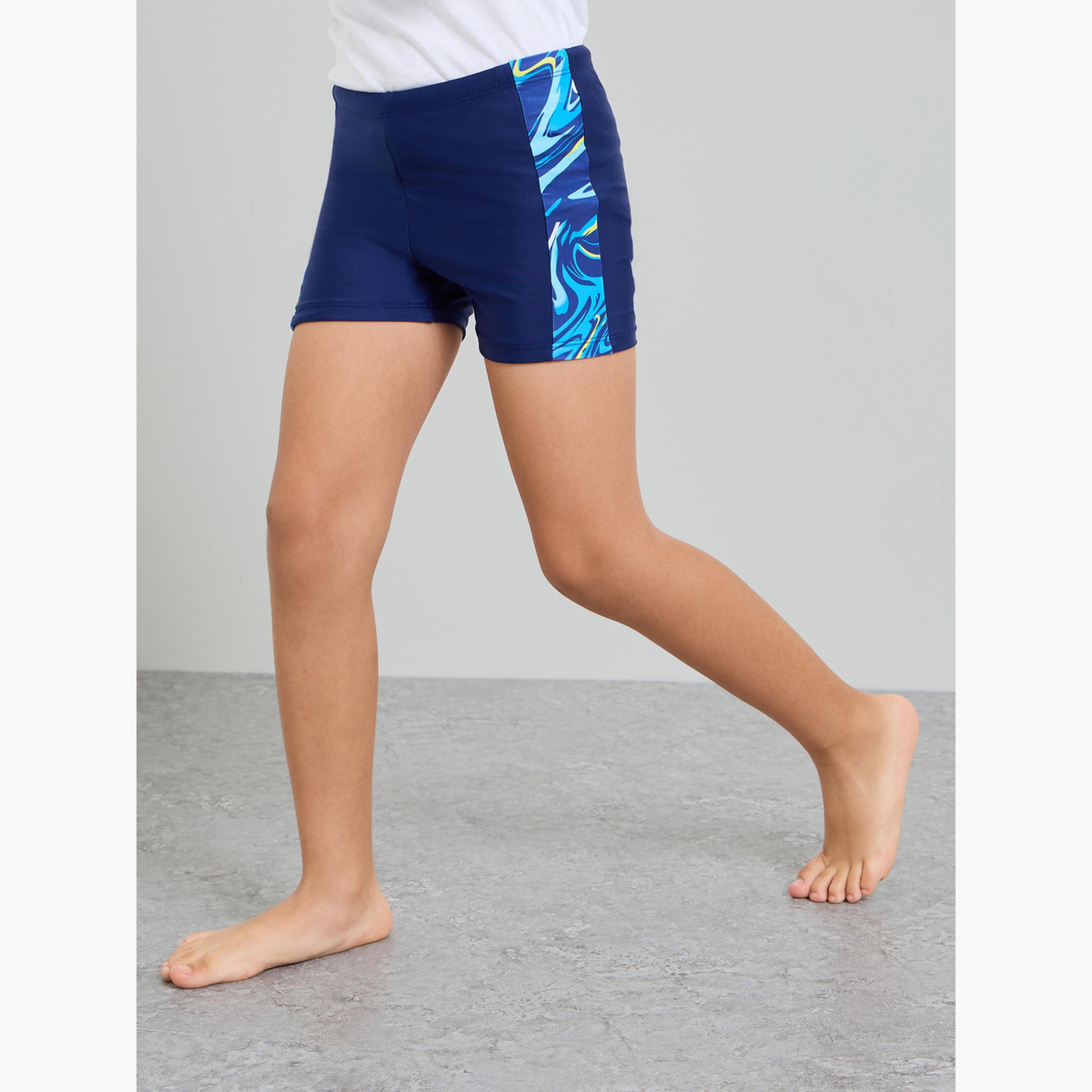 شورت سباحة مطبوع بشريط جانبي للأولاد مع كاب-boys-clothing-swimwear-image-1