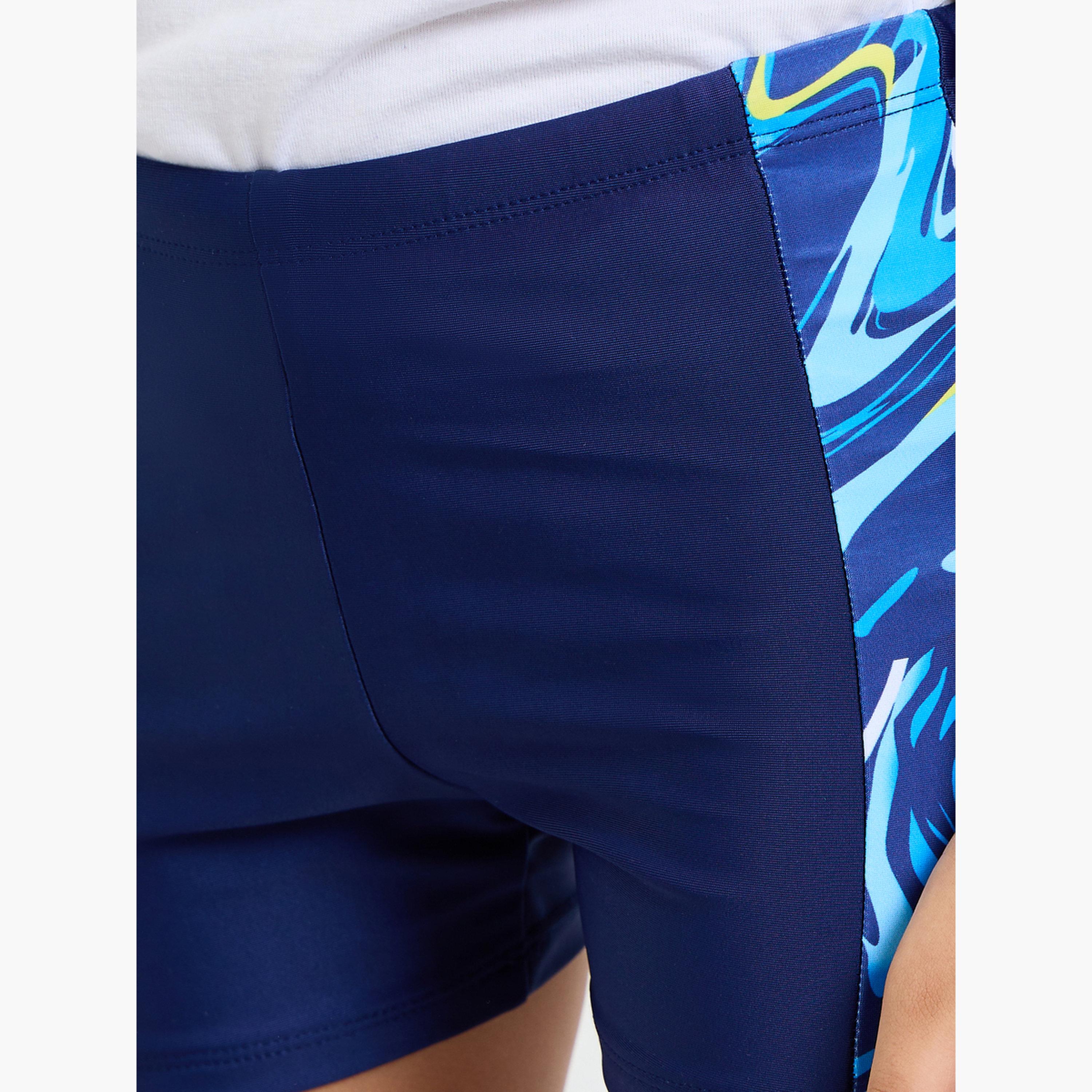 شورت سباحة مطبوع بشريط جانبي للأولاد مع كاب-boys-clothing-swimwear-image-4