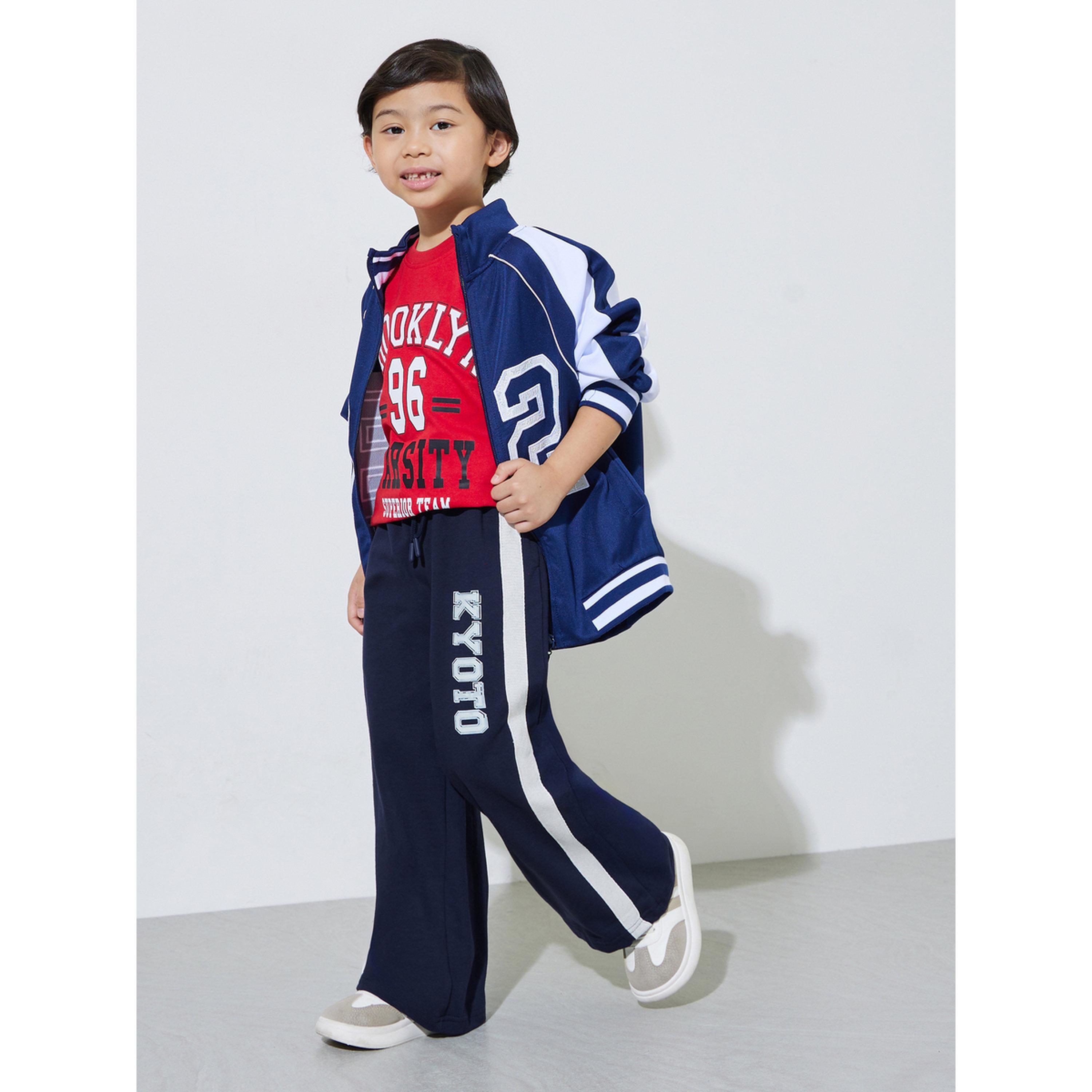 بنطال جوغر بطبعة جرافيك كيوتو وشريط جانبي للأولاد باللون الأزرق الداكن-boys-clothing-bottoms-joggersandtrackpants-image-2