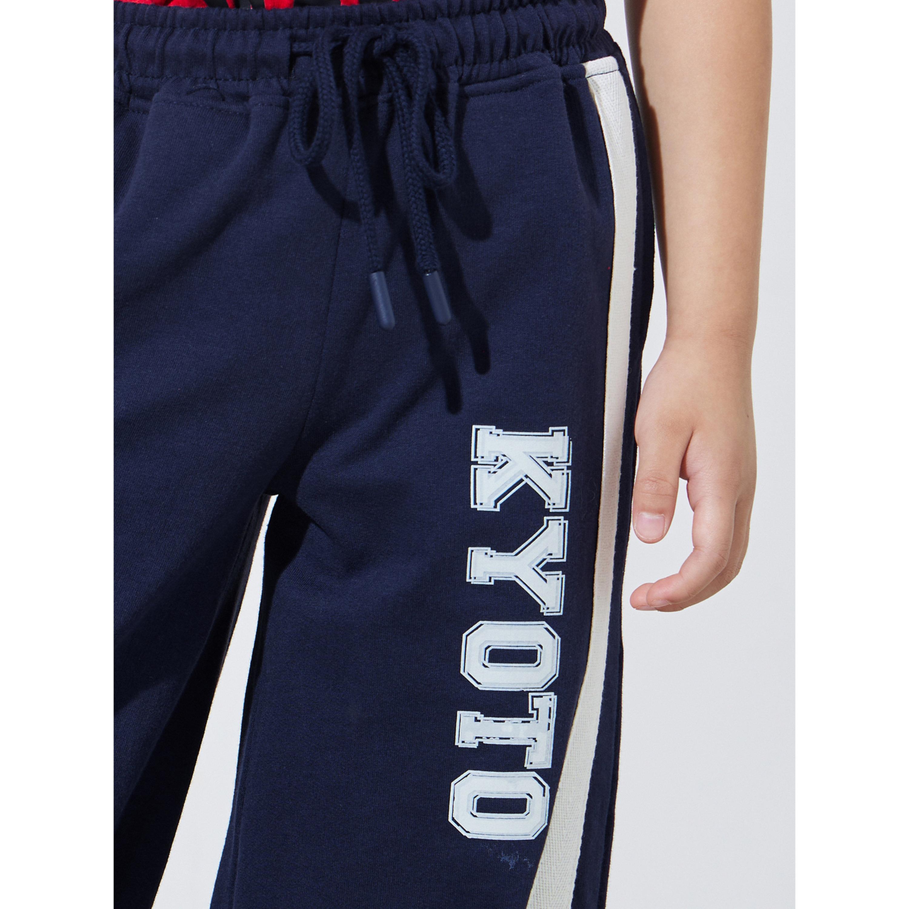 بنطال جوغر بطبعة جرافيك كيوتو وشريط جانبي للأولاد باللون الأزرق الداكن-boys-clothing-bottoms-joggersandtrackpants-image-4