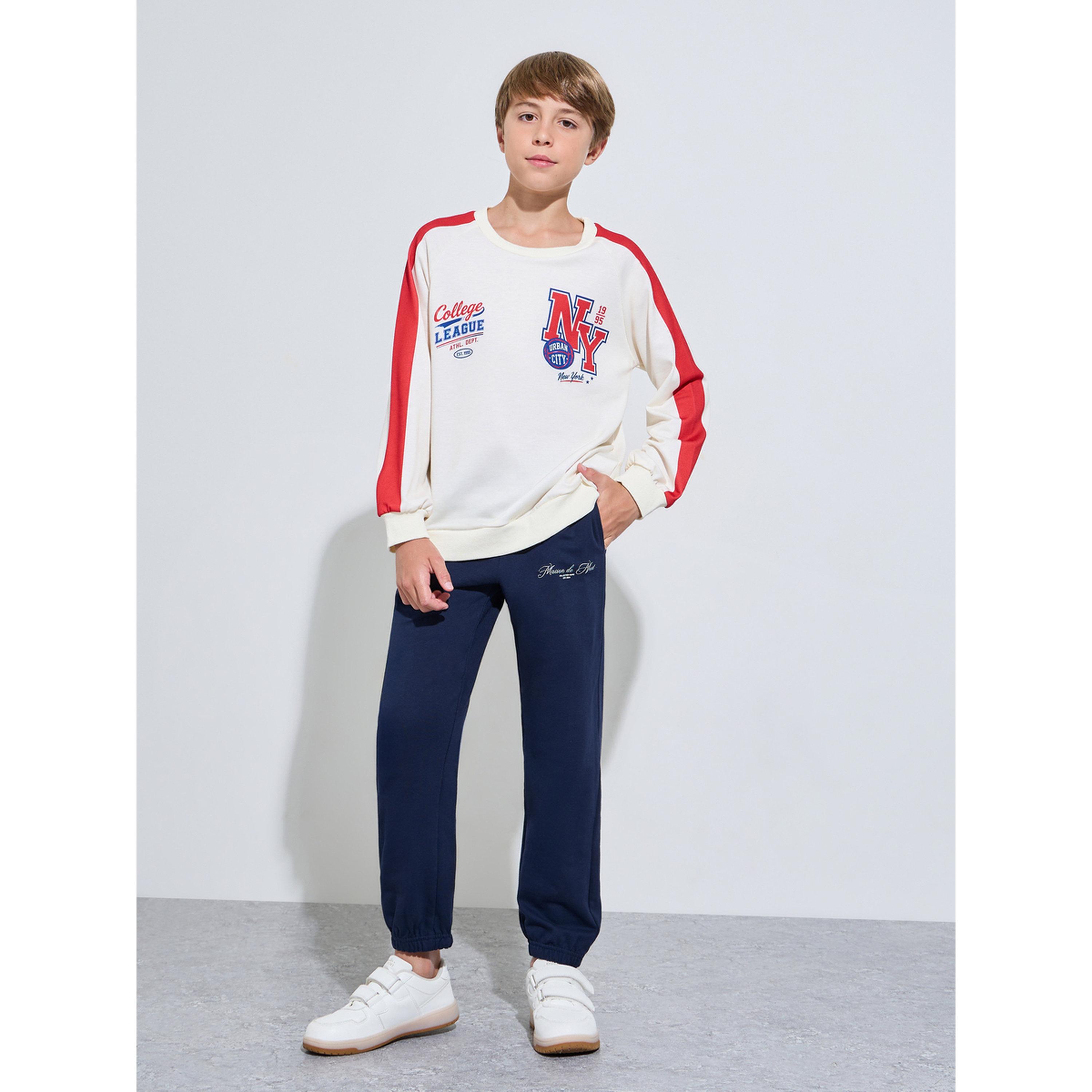 بنطال جوغر بطبعة شعار وأطراف مطاطية للأولاد باللون الكحلي-boys-clothing-bottoms-joggersandtrackpants-image-2