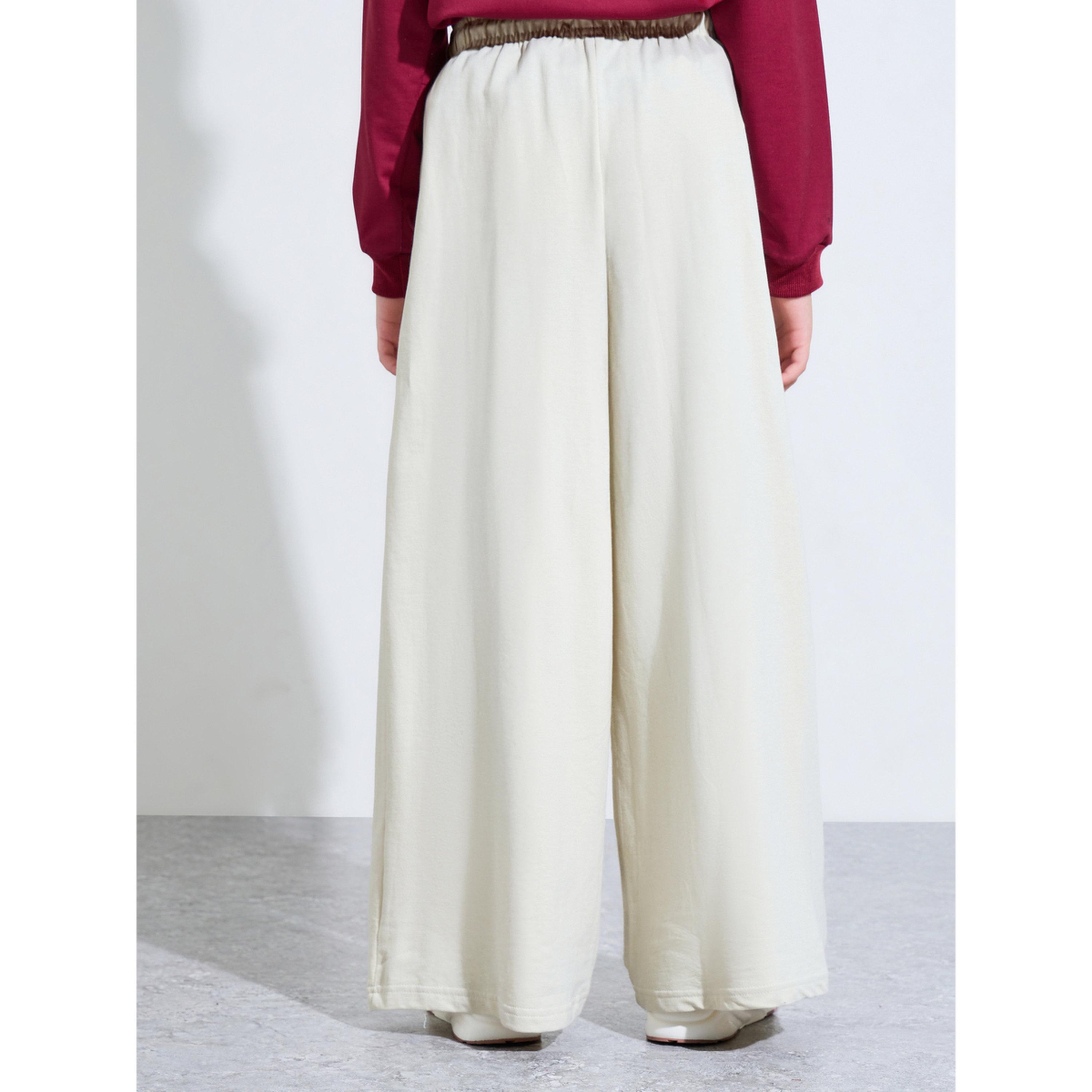 بنطال جوغر بأرجل واسعة وتفاصيل أشرطة جانبية للبنات الكبار-girls-clothing-bottoms-joggersandtrackpants-image-4