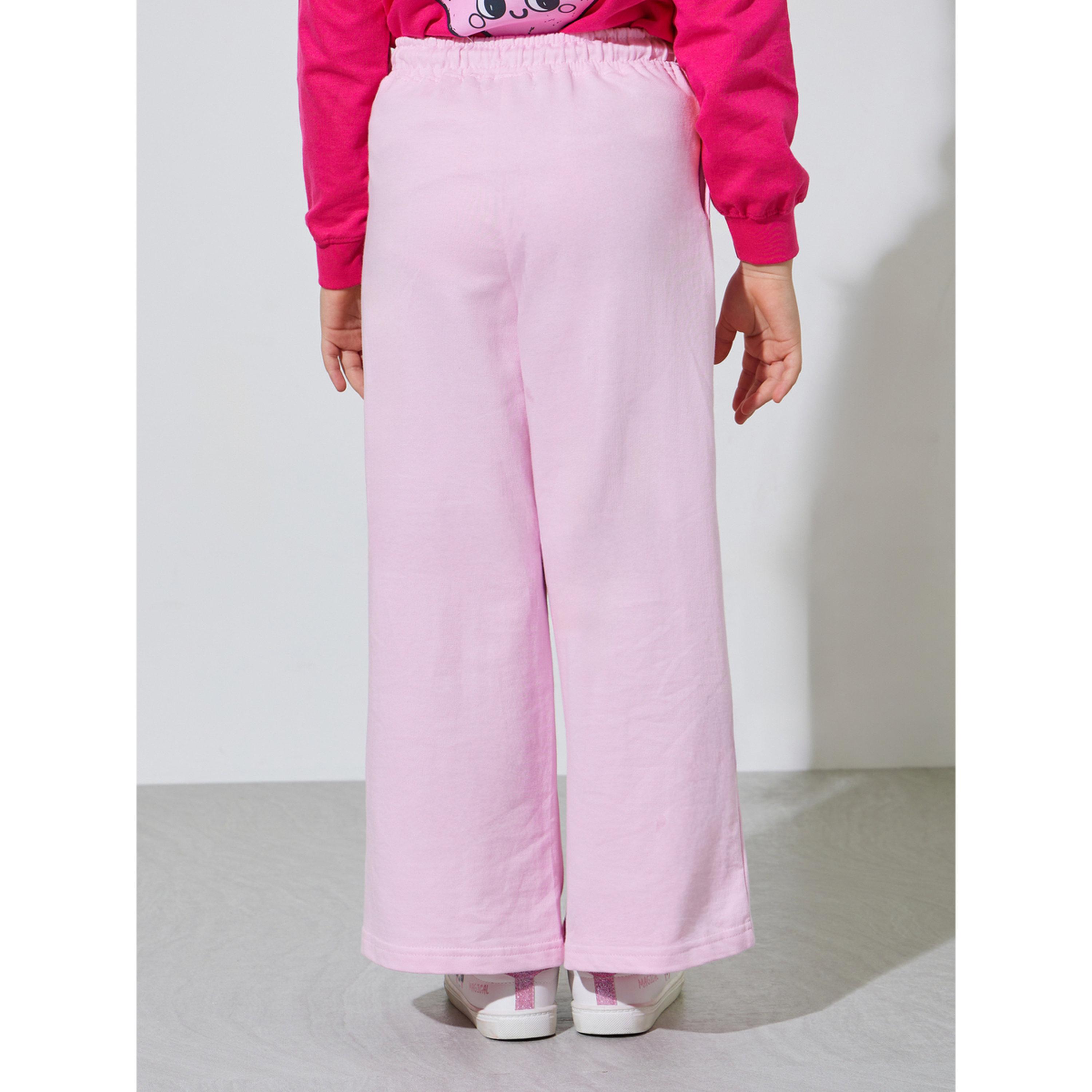 Styli Girls Pink Side heart Print Wide leg Joggers-girls-clothing-bottoms-joggersandtrackpants-image-4